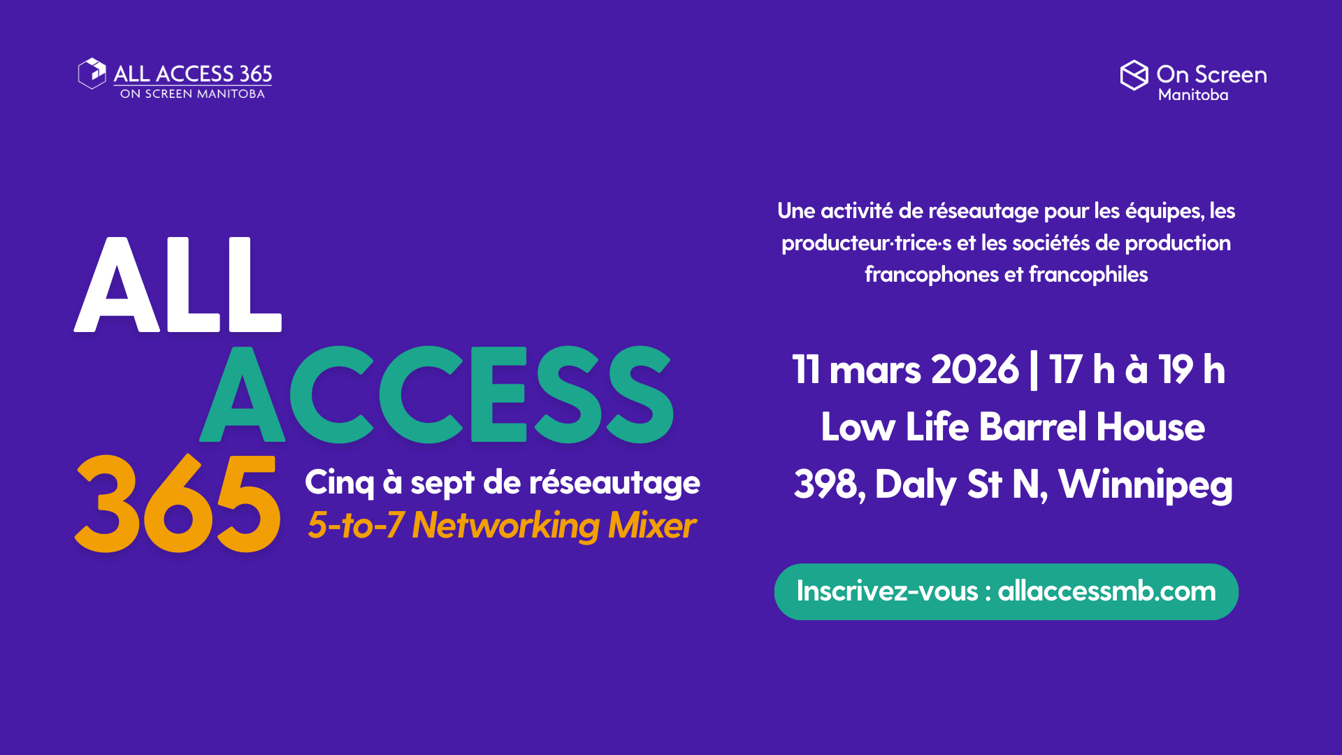 All Access 365: Cinq à sept Networking Mixer&nbsp; 
