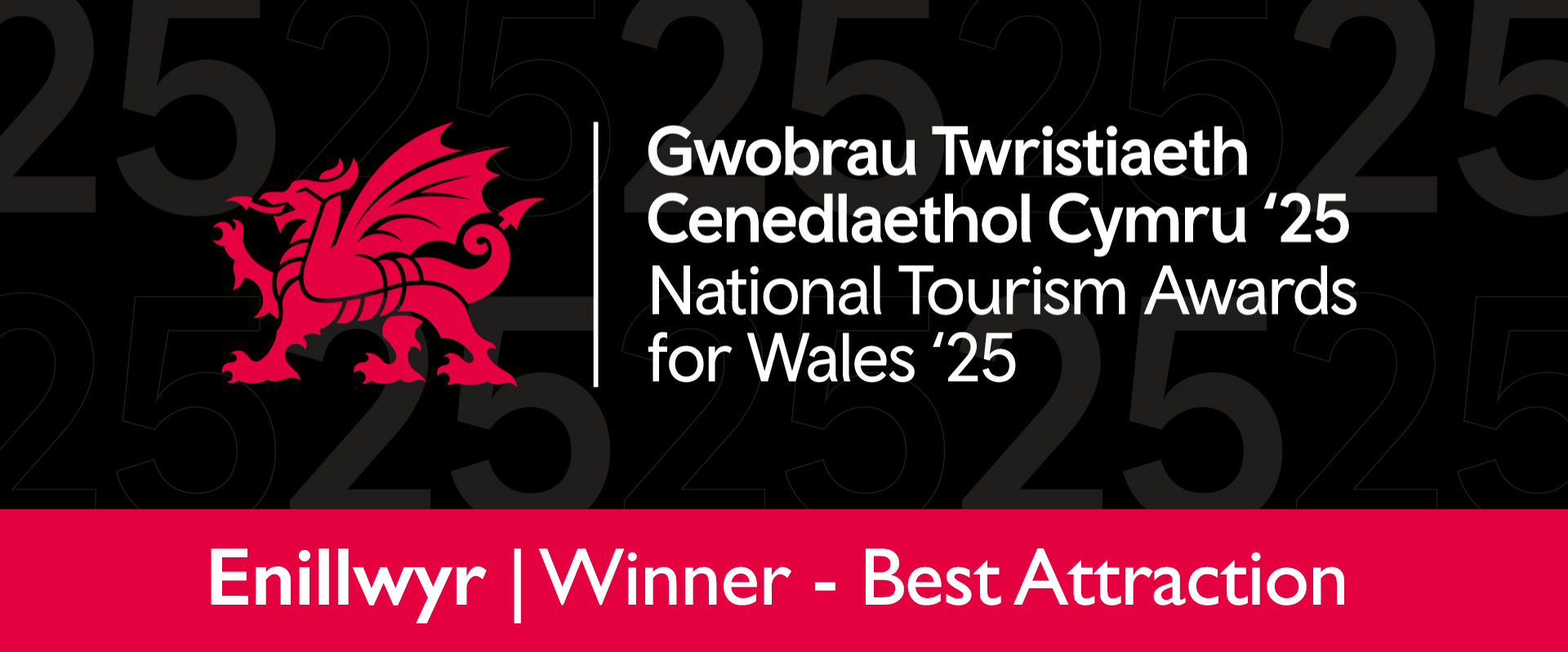 Winner of Best attraction in the National Tourism awards for Wales 2025