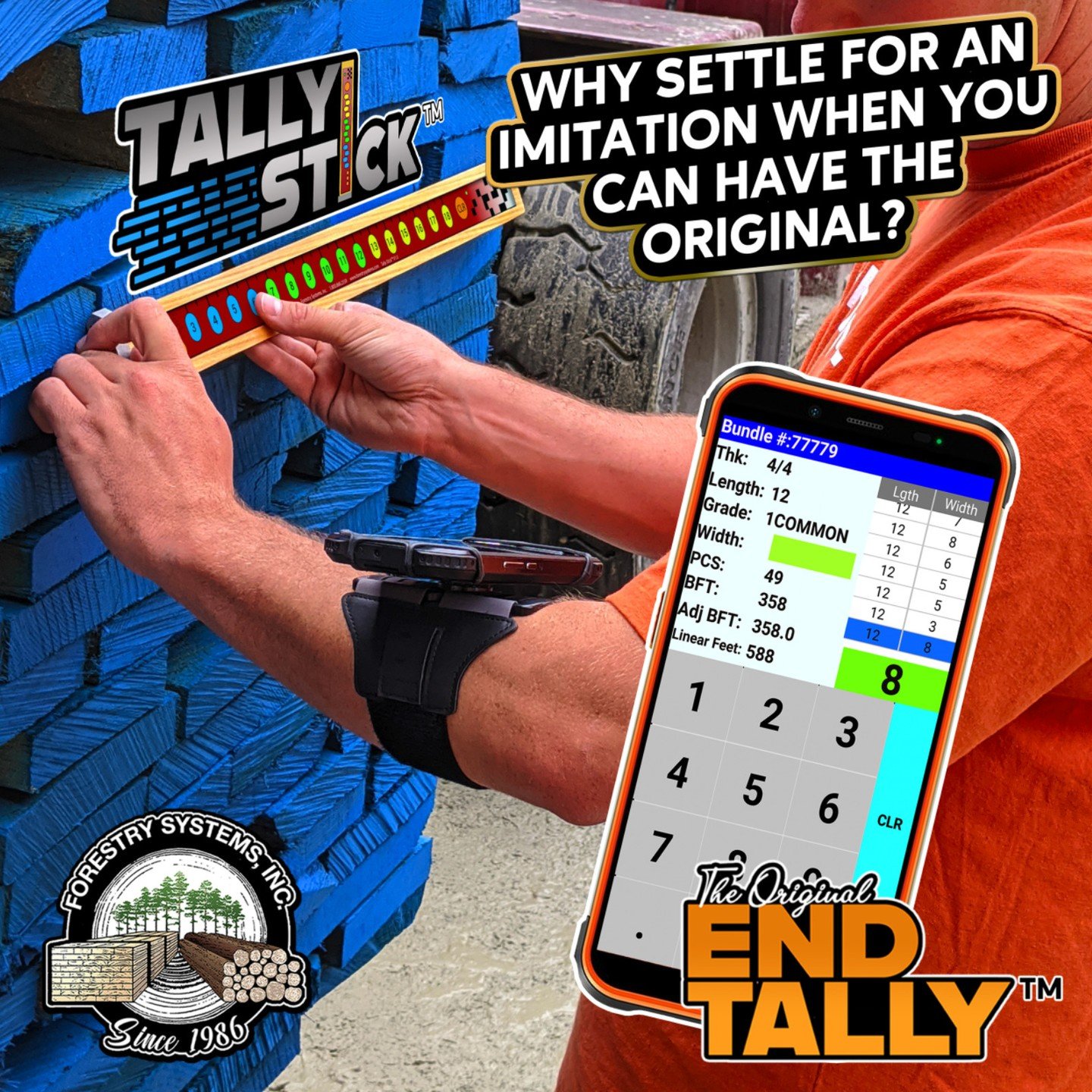 Why settle for a cheap imitation, when you can have the program that revolutionized the industry? Contact us today to learn about the End Tally&trade; program and Tally Stick&trade;, and how they can take your production to new heights!

Sales@Forest