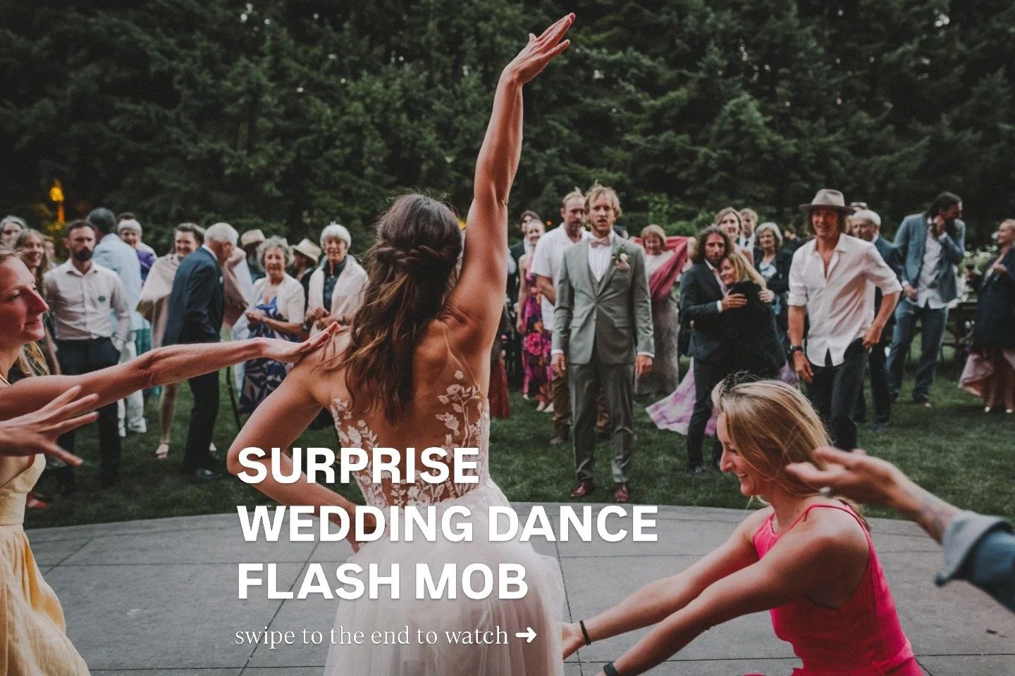 When you pull off the most joyful wedding dance flash mob surprise &amp; the groom had no clue it was coming. Priceless 🤍 Choreo &amp; creative direction by @nika.kermani here at @nkstudiosbingen /// bride @robinadairswan ~ thank you for trusting us