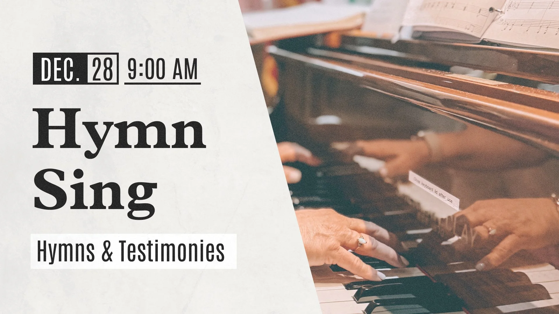 End of Year Hymn Sing Sunday