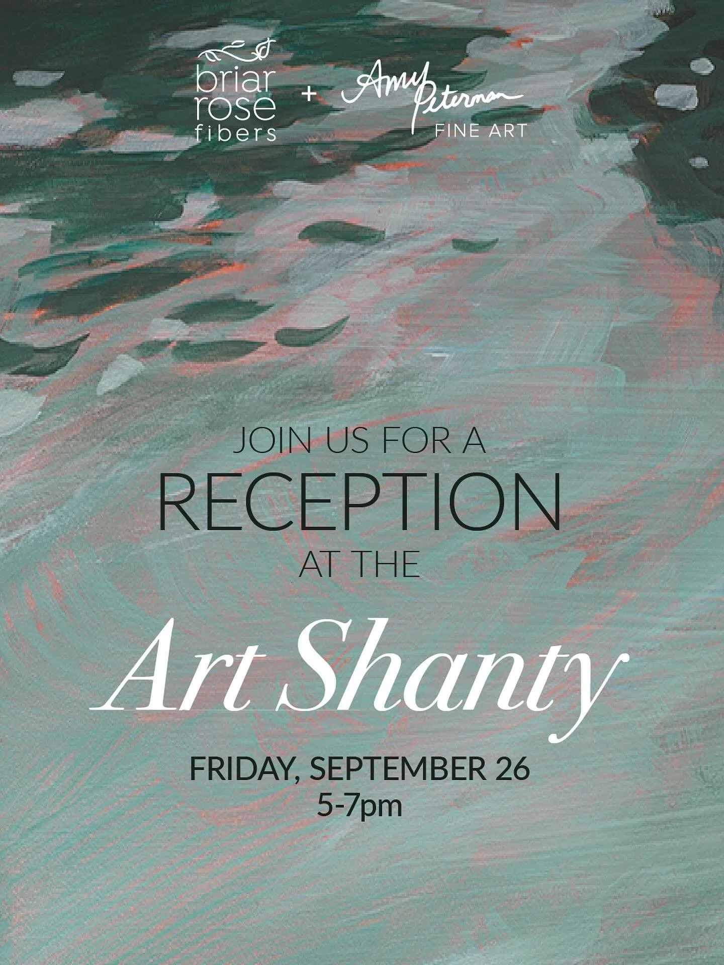 Join us! We&rsquo;ll be open at the Art Shanty 11-7 today with a little reception from 5-7. We hope you&rsquo;ll come say hi and soak in all the art/yarn/color/cozy/fall goodness! @briarrosefibers
