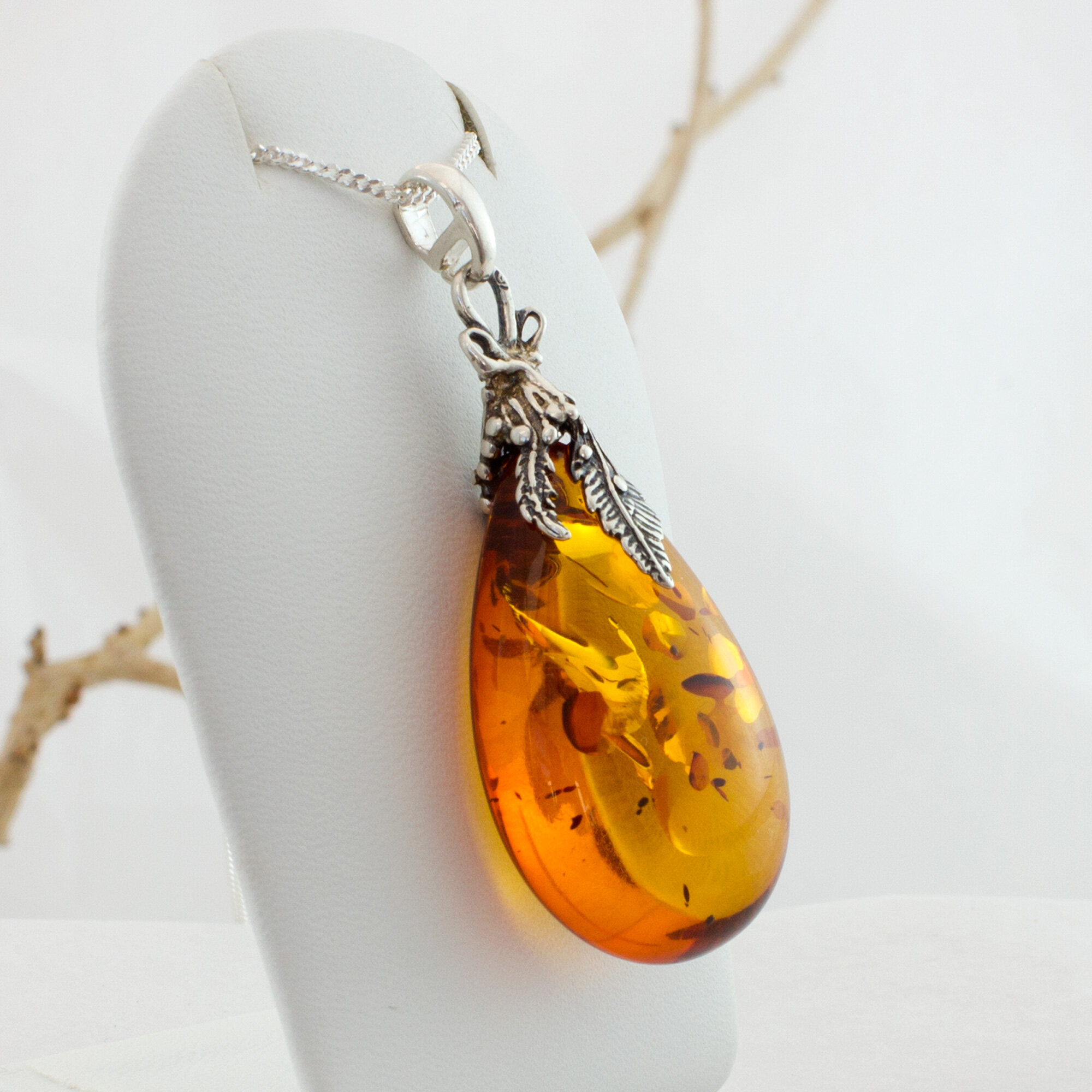 Carved Amber Drop Shape Pendant 14k Gold Plated – Amber Alex Jewelry