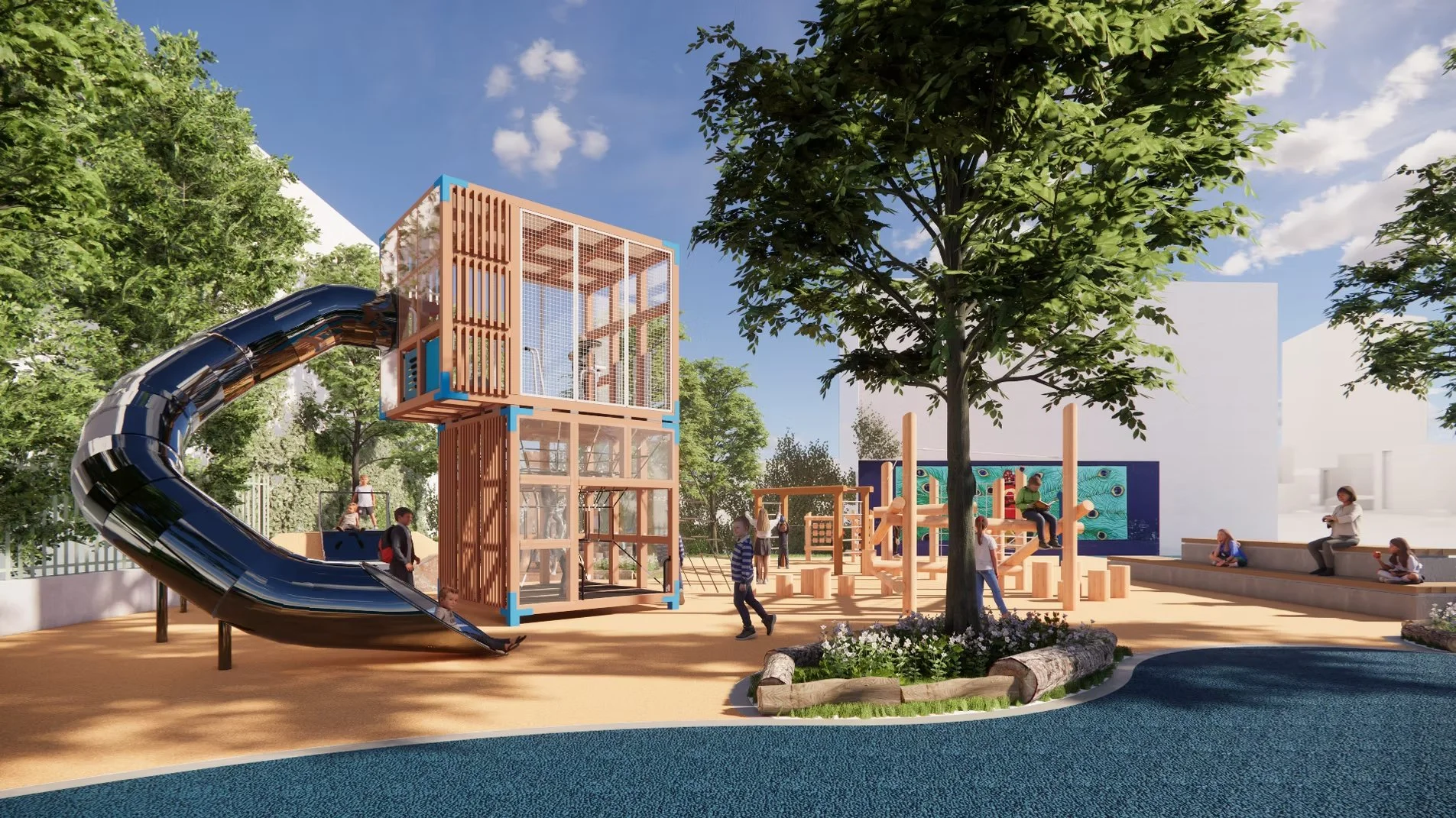 Tenderloin Recreation Center Playground -San Francisco, CA  -  Rendering: ©Base Landscape Architecture