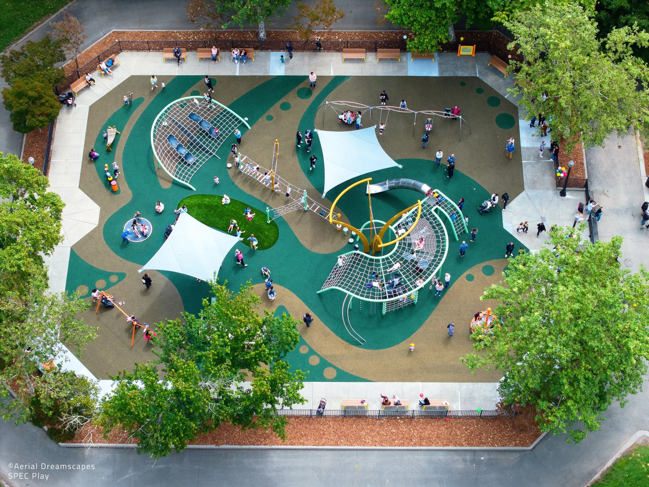Fuller Park in Napa is open for play! 🍃 

At Fuller Park in Napa, CA, SPEC Play collaborated with local artist and designer Daniel Wodarcyk of S2 Associates and the City of Napa to bring to life a one-of-a-kind custom playground from Berliner. Inspi