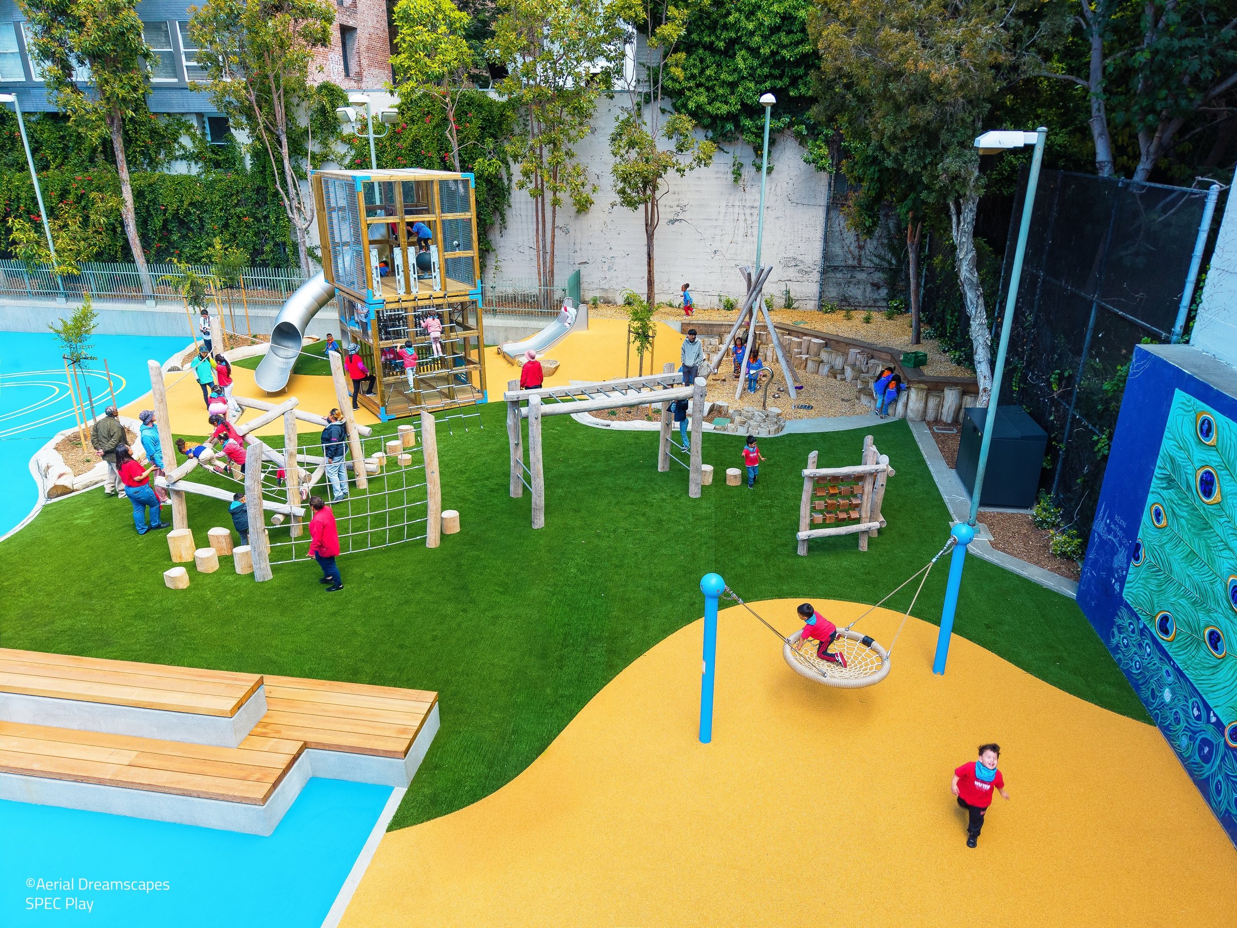 Tenderloin Recreation Center has a new playground open for play!

The newly reopened play area at Tenderloin Recreation Center creates new opportunities for children and families to play, explore, and connect in San Francisco. In collaboration with B