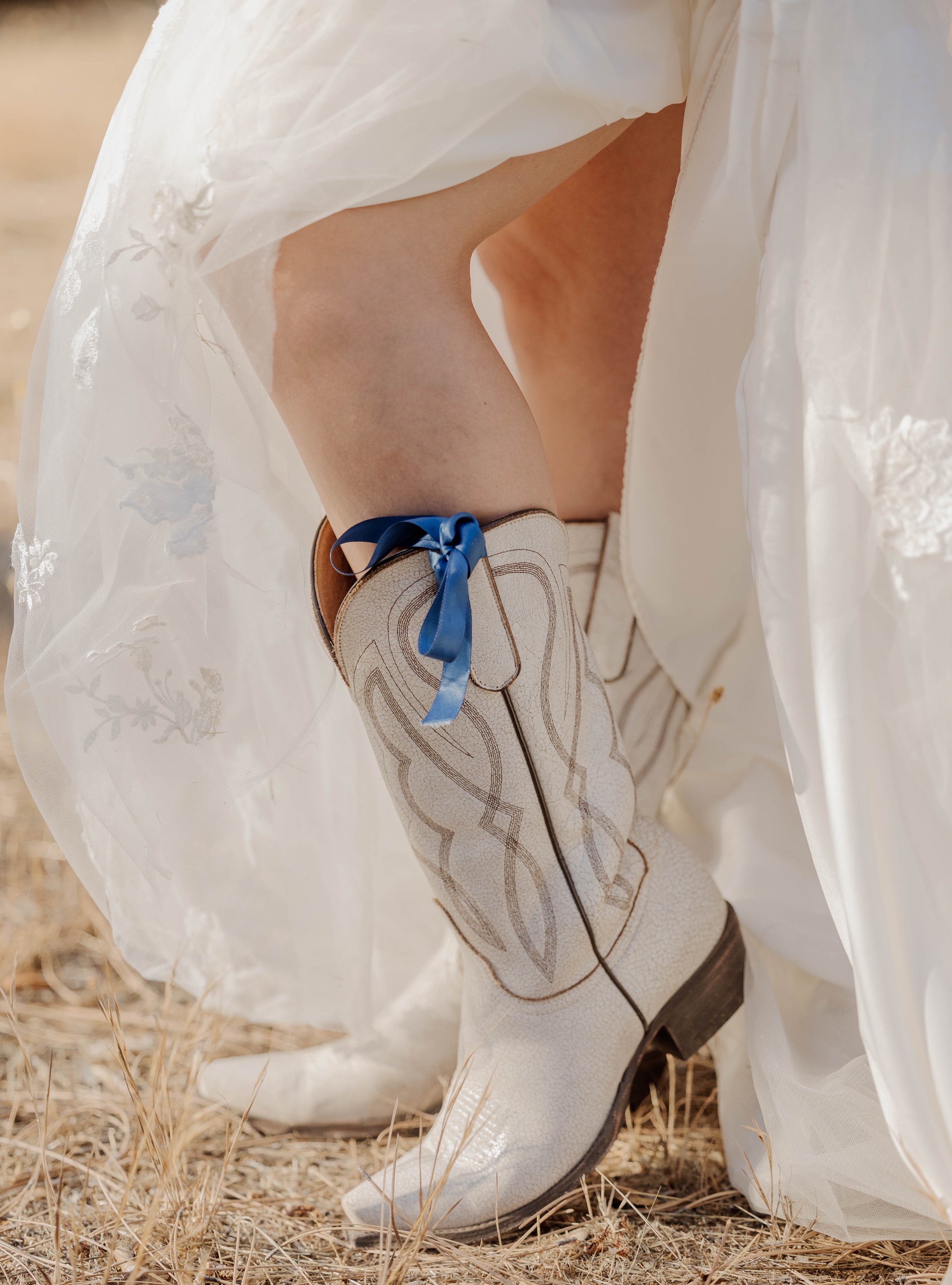 Boots with Blue Ribbon