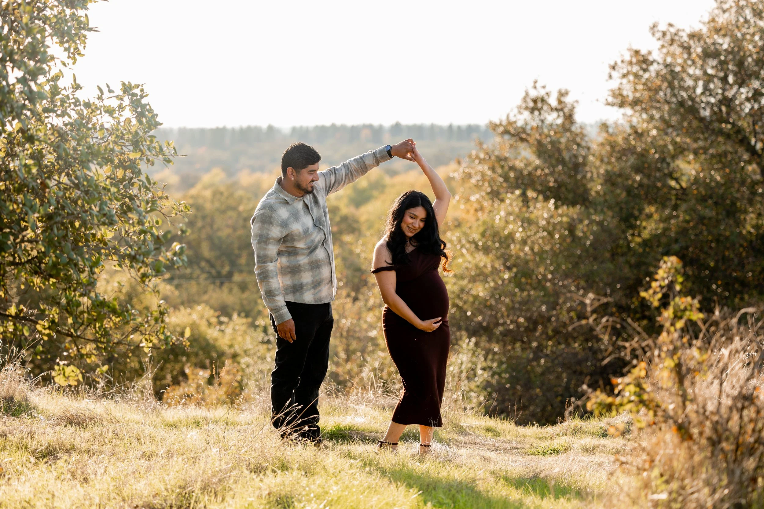 Maternity Session, couple dancing in Fair Oaks California