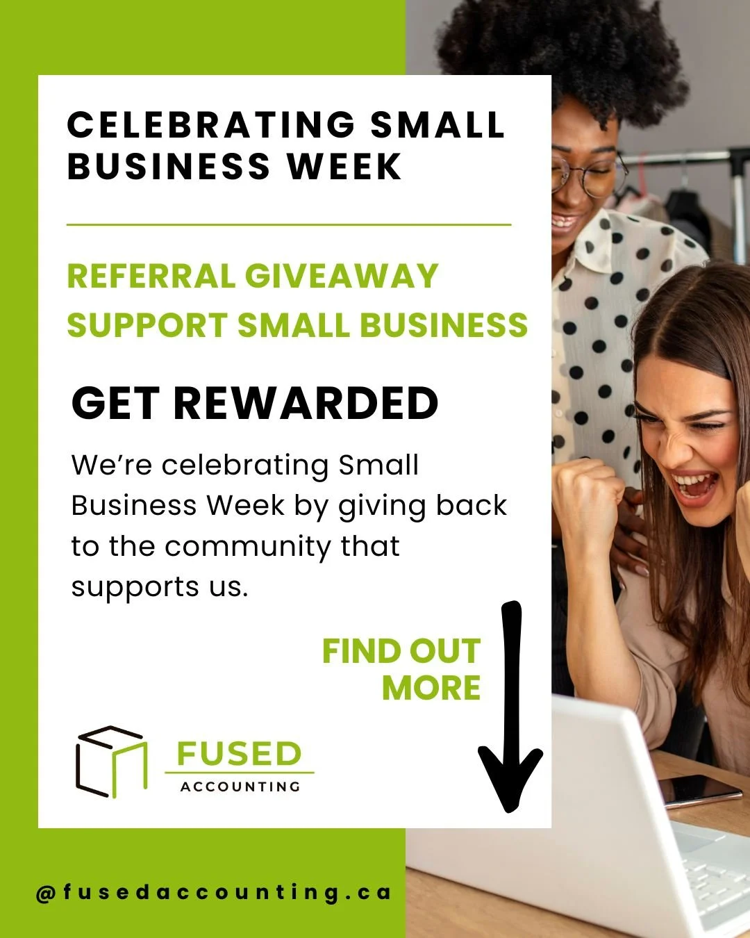 Referral Giveaway &ndash; Support Small Business, Get Rewarded

We&rsquo;re celebrating Small Business Week by giving back to the community that supports us.

From October 19 to 31, we&rsquo;re offering a $50 thank-you for every new bookkeeping refer