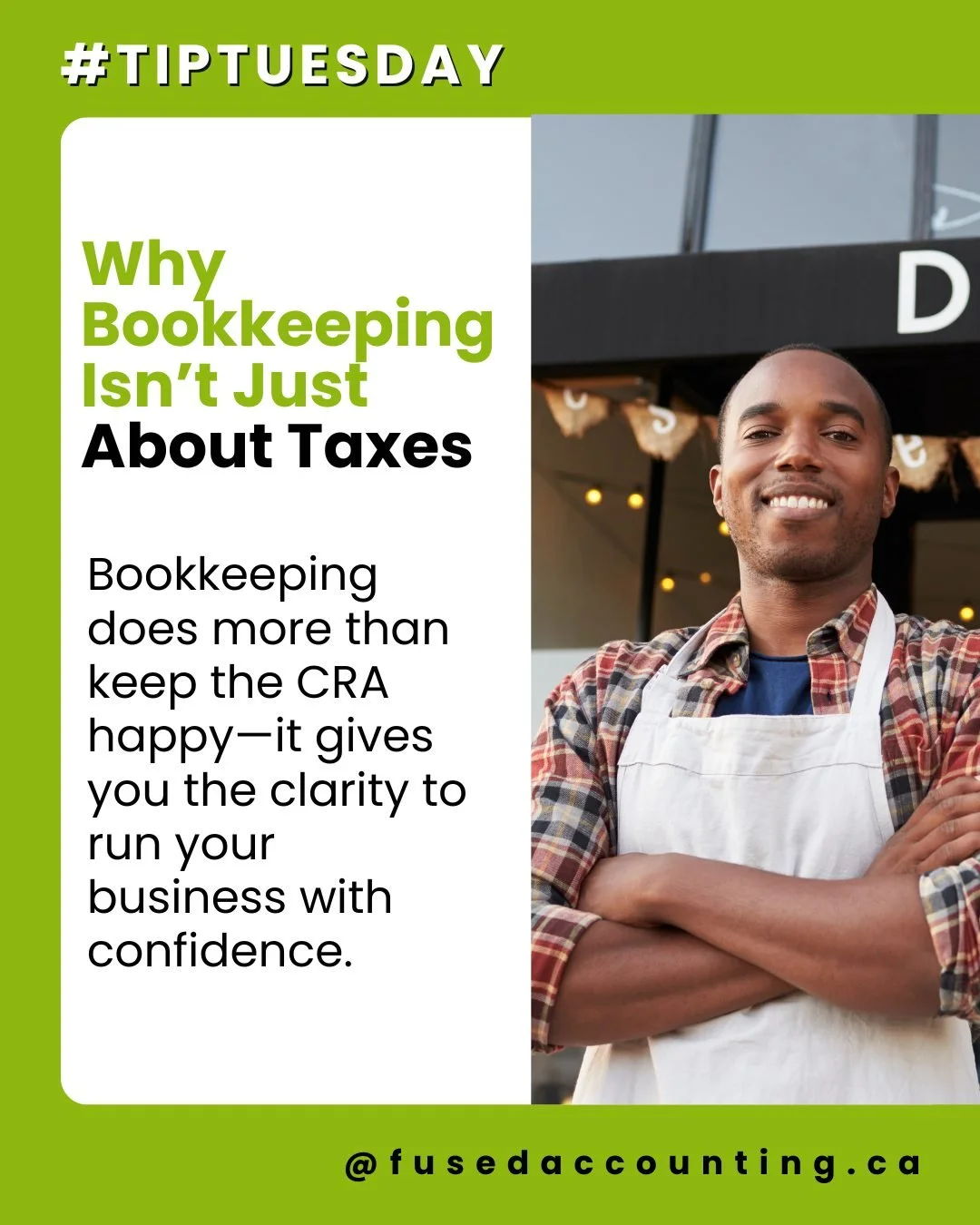 Bookkeeping does more than keep the CRA happy -it gives you the clarity to run your business with confidence.

&bull; Want to raise your prices? You need to know your margins 
&bull; Thinking about hiring? You need to understand your cash flow 
&bull