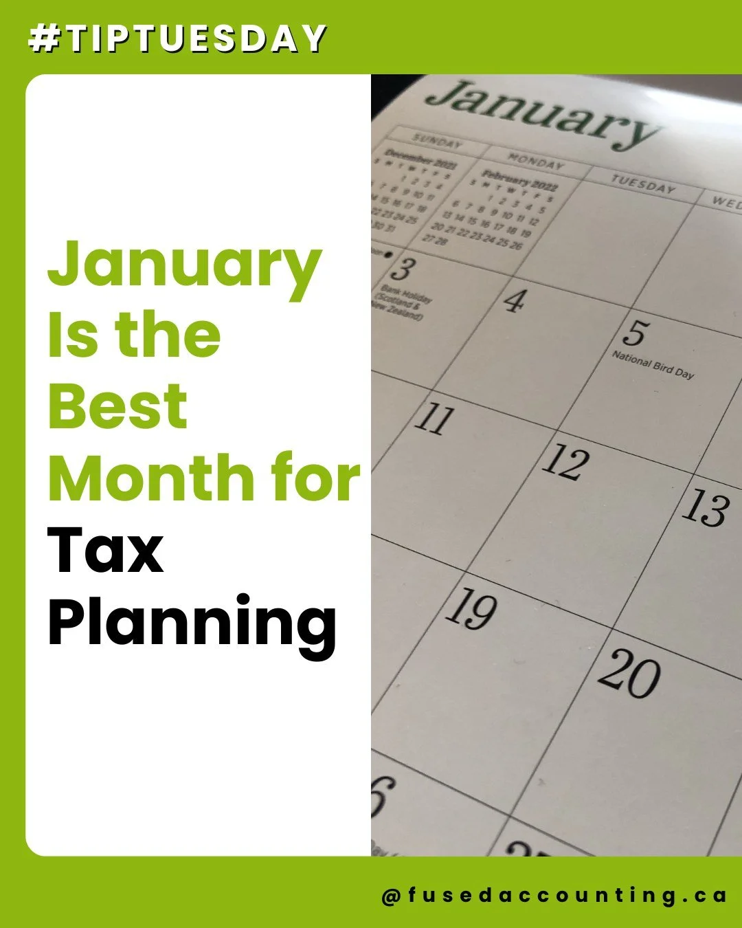 January is when real tax planning happens &mdash; before deadlines remove flexibility. Early conversations create better outcomes and fewer surprises.