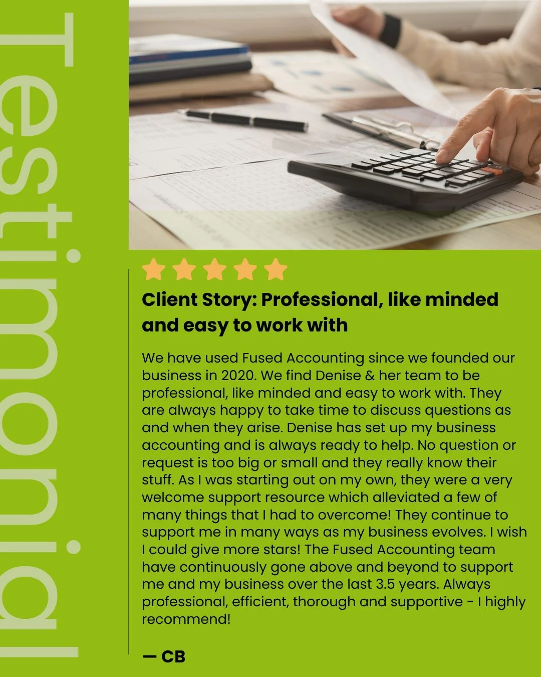 We deliver professional, reliable, and supportive bookkeeping and advisory services to businesses. 

Fused Accounting helps your business make sense of the numbers so you can have peace of mind.

#striveforexcellence #SuccessMindset #ClientLove #Feed