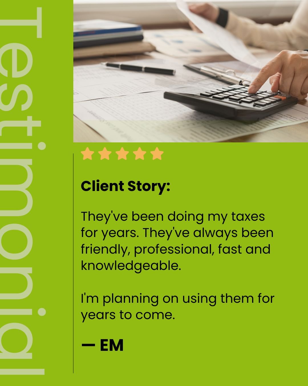 Client Testimonial Spotlight

At the heart of our work is your satisfaction &mdash; it's what drives us to deliver the best, every time.
We&rsquo;re truly grateful for your trust and feedback. Every comment helps us grow and serve you
better.

#striv