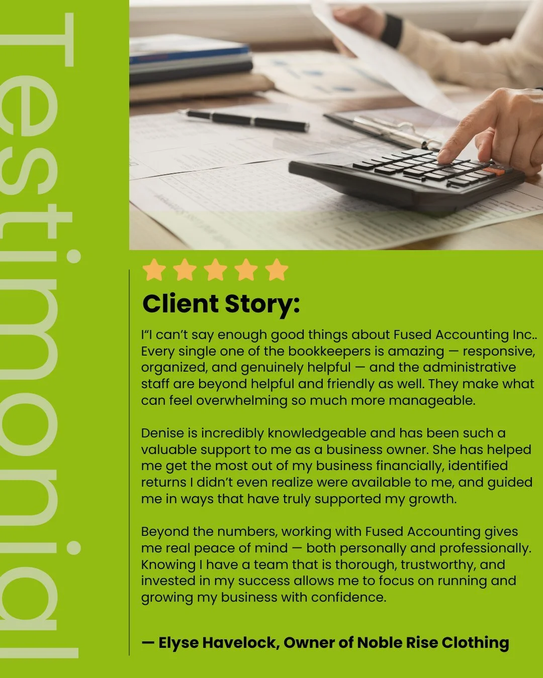 Client Testimonial Spotlight

At the heart of our work is your satisfaction &mdash; it's what drives us to deliver the best, every time.
We&rsquo;re truly grateful for your trust and feedback. Every comment helps us grow and serve you
better.

#striv