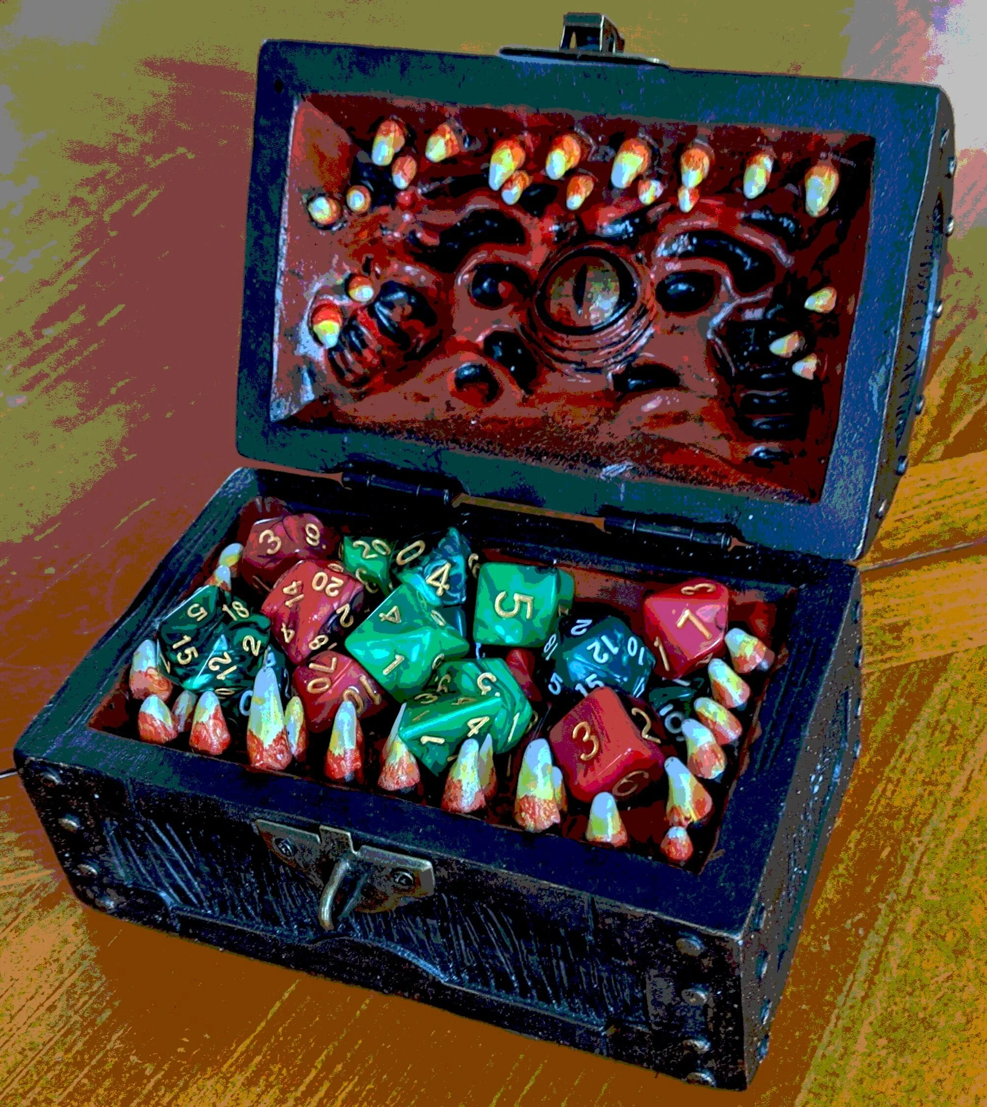 A mimic, full of dice