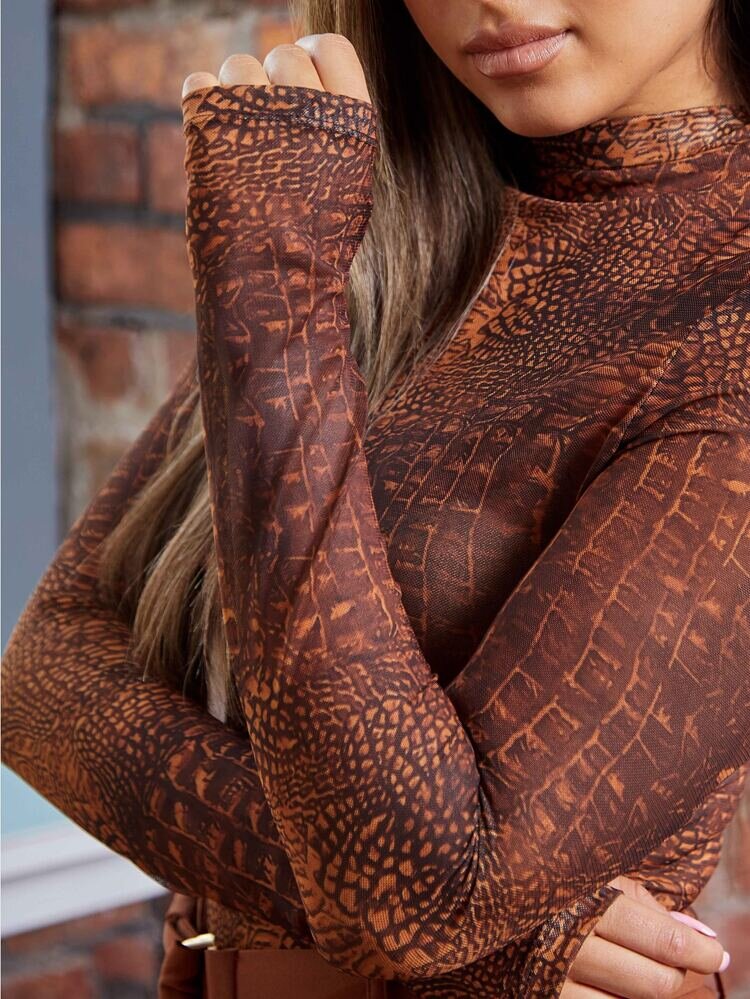 Croc Mesh Top