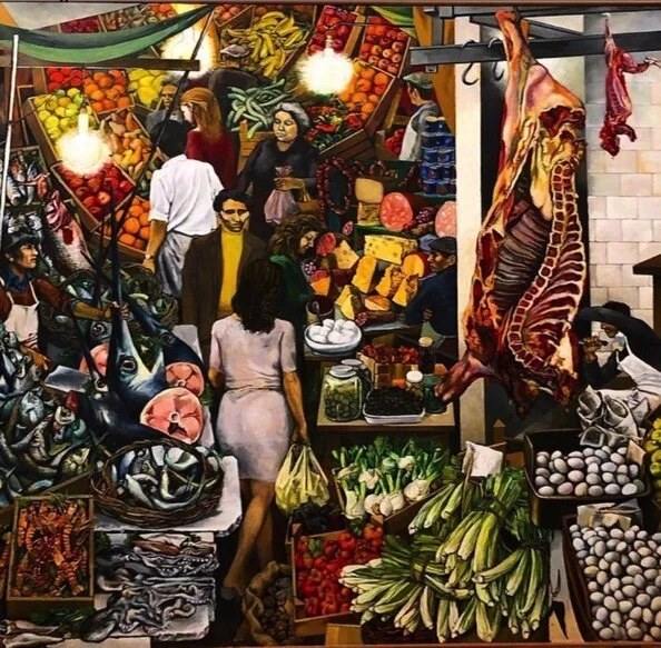 La Vucciria by Sicilian Painter, Renato Guttuso, 1974. Discovered through the enriching @HistoryEats.