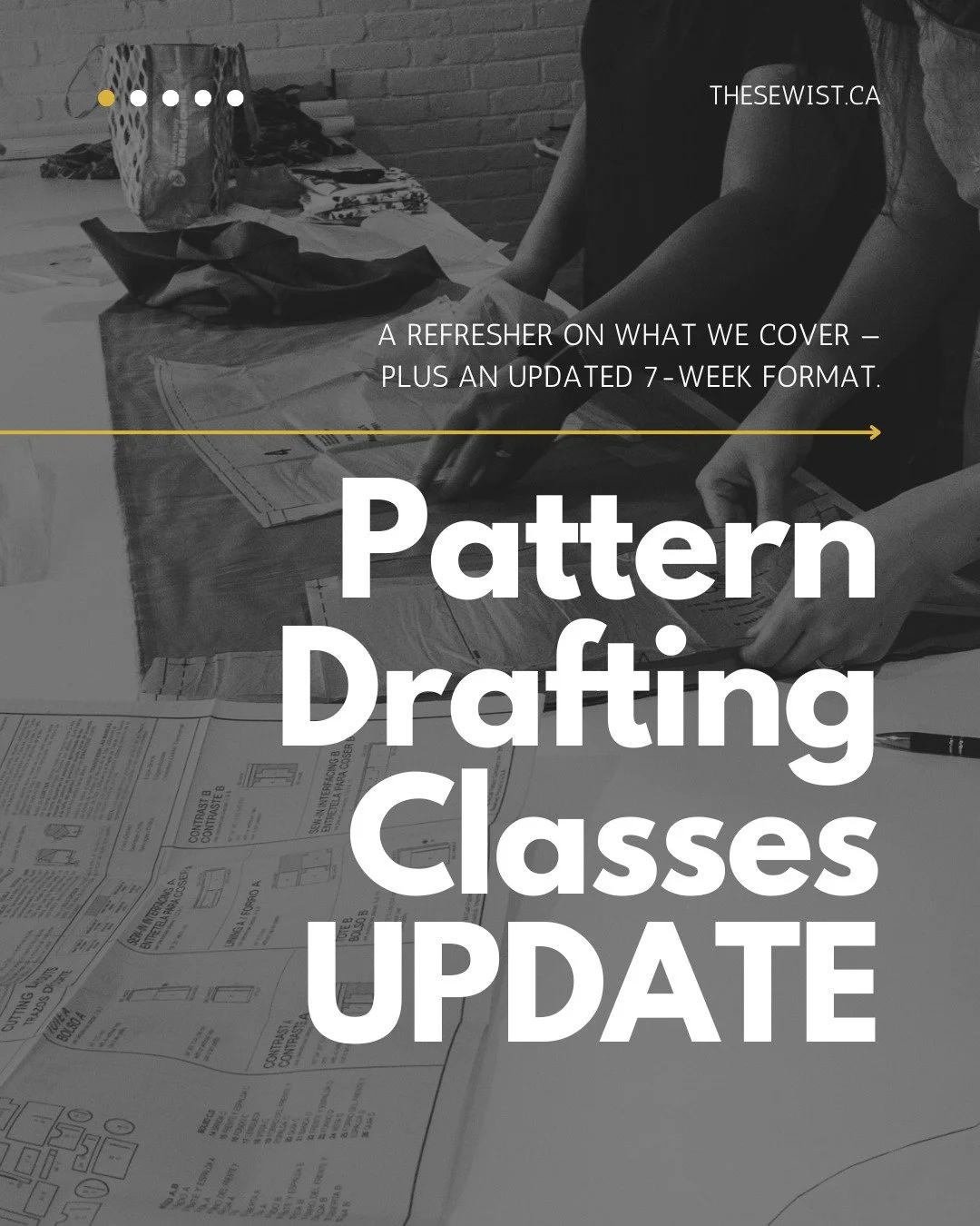 Our Pattern Drafting classes are back in an updated 7-week course format! ✂️
Designed for sewists with experience who want to deepen their understanding of fit, drafting, and pattern manipulation.
⁠
Thursdays &middot; Feb 5&ndash;March 26
Small group