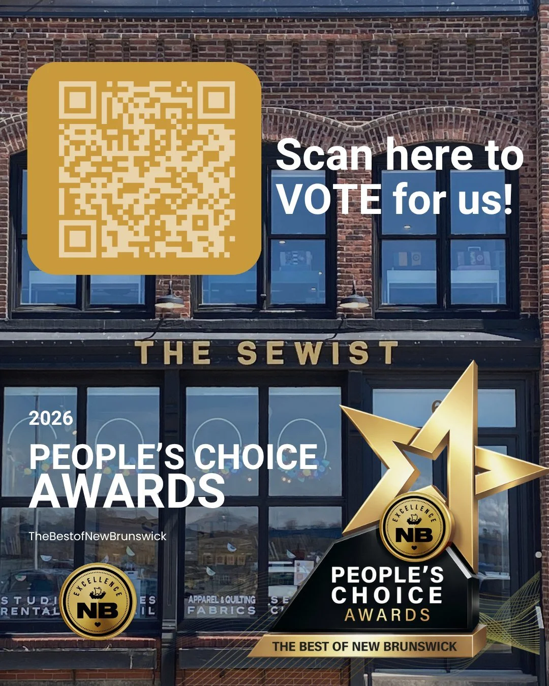 We&rsquo;re so excited to be part of the 2026 Excellence NB People&rsquo;s Choice Awards 🧵🤩

Over the past few years, our shop has grown into such a creative space filled with sewing, learning, familiar faces, and so many great conversations. We&rs