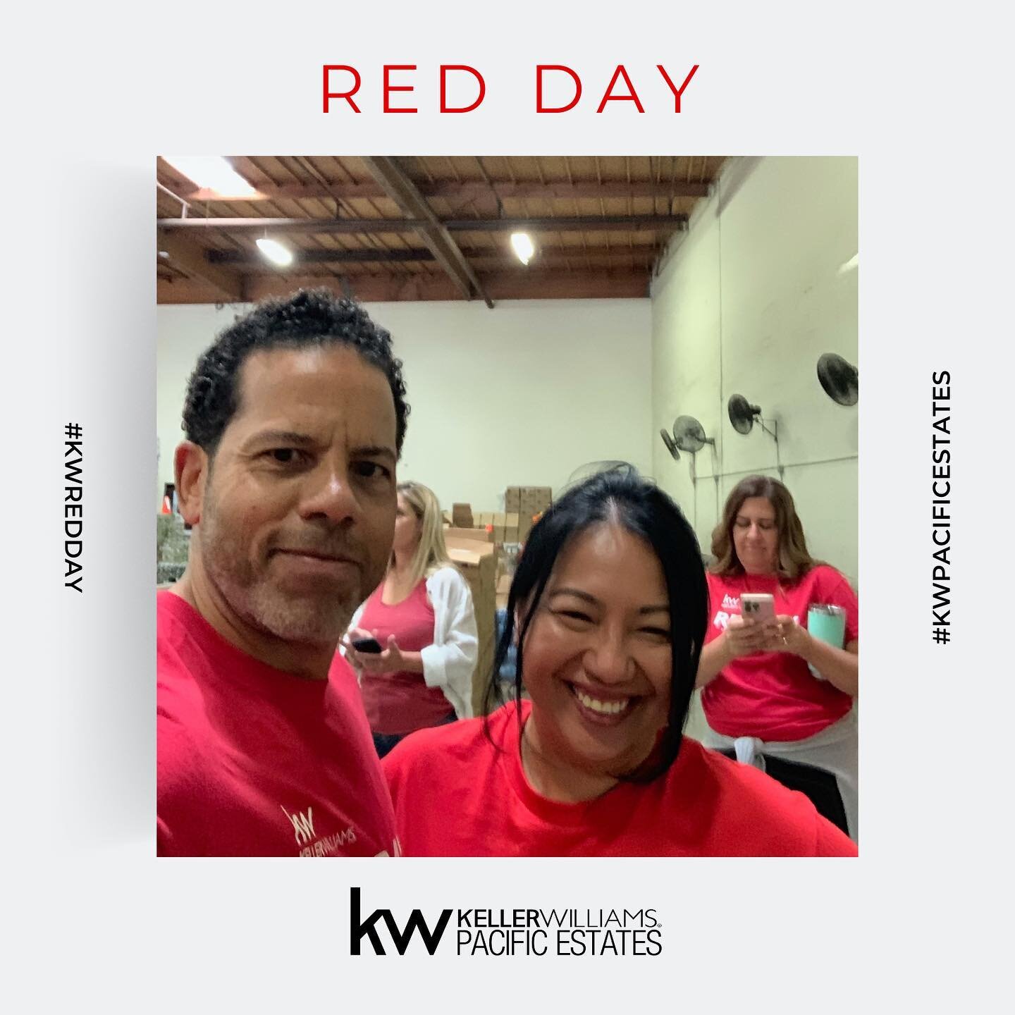 Such an incredible day at the OC food bank for #kwredday ❤️ 
&bull;
&bull;
&bull;
&bull;
&bull;
#kwredday #kw #kellerwilliams #givingback #kwpacificestates #ocfoodbank #volunteering #realestate