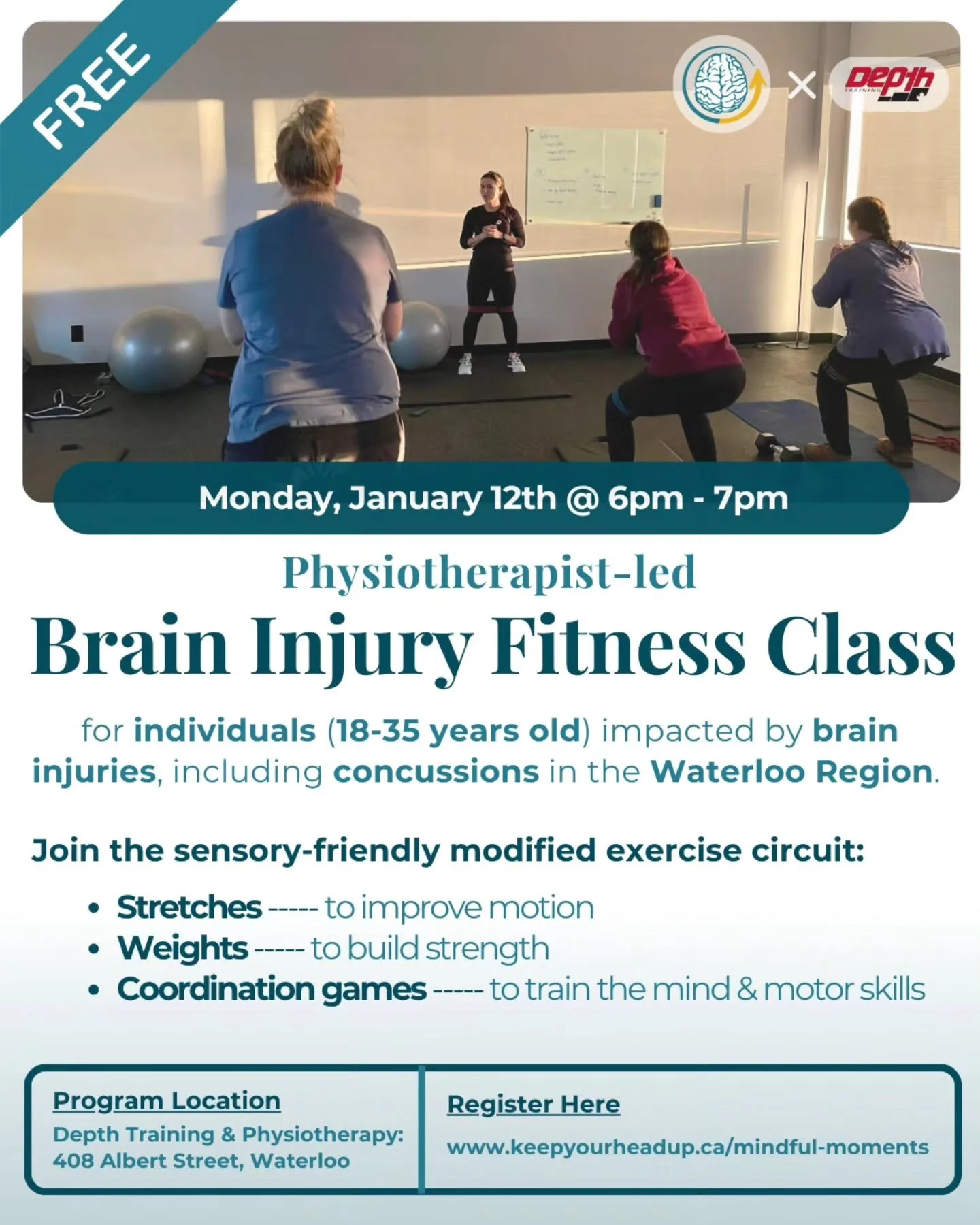 Join Keep Your Head Up Foundation for any of our in-person support programs.

One focuses on gentle physical activity after a brain injury while the other is a fun gathering for people with a traumatic brain injury to use their time building a vision