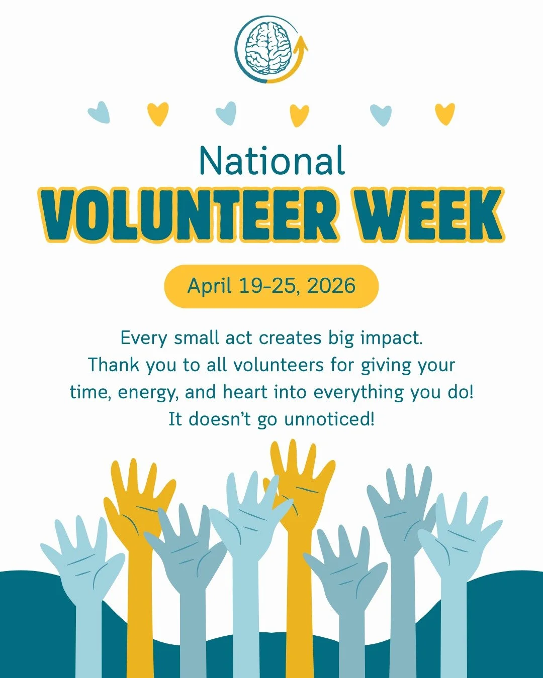 Happy National Volunteer Week! Because of our incredible Keep Your Head Up volunteers, more youth have access to support, connection, and care.

That impact matters. Thank you. 💙

#Volunteers #NationalVolunteerWeek #Support #Community