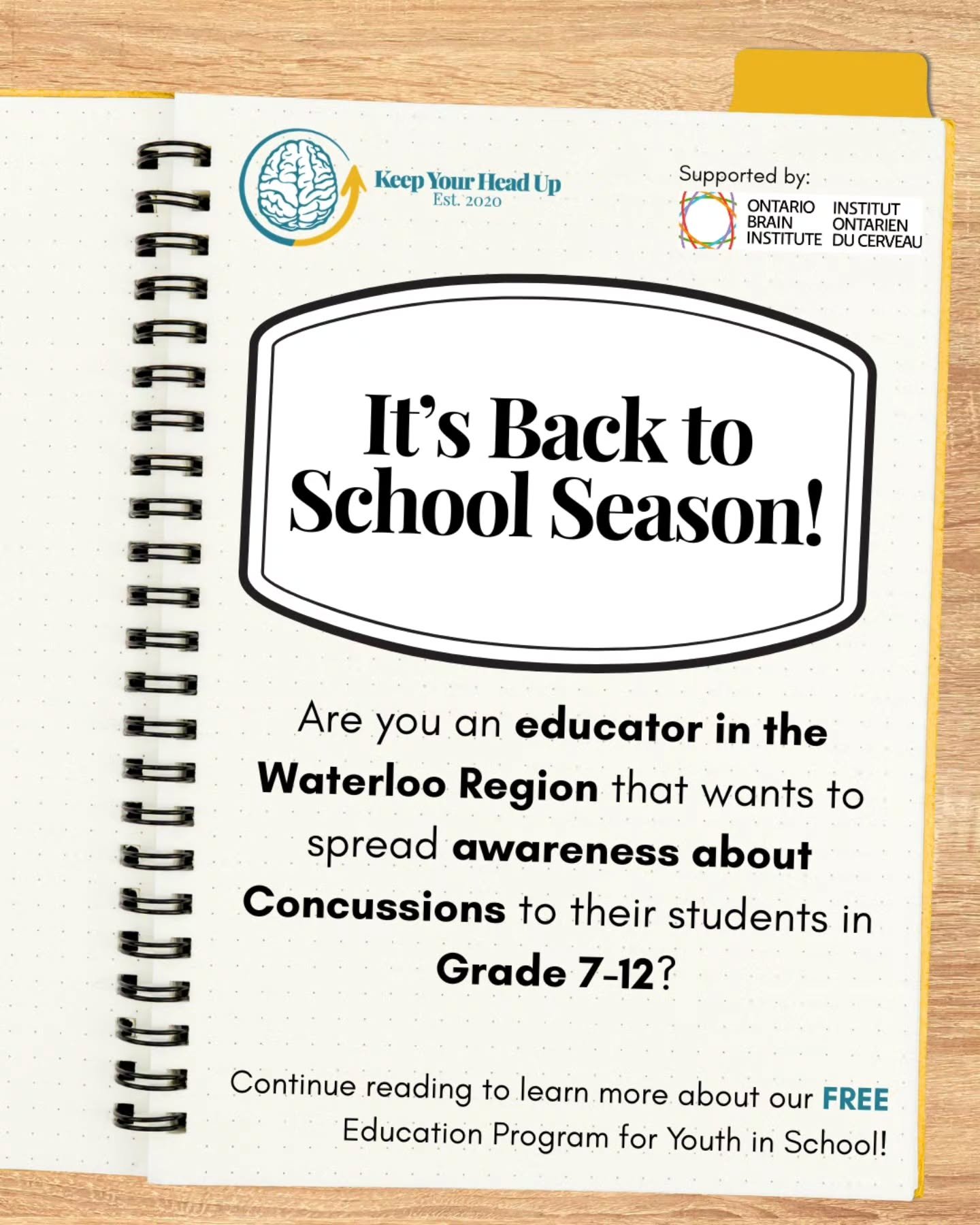 Book Now | Community Education Program for Schools 🧠📚

Concussion recovery doesn&rsquo;t happen alone &mdash; it&rsquo;s supported by a whole community. From schools and families to healthcare providers and local programs, having the right support 