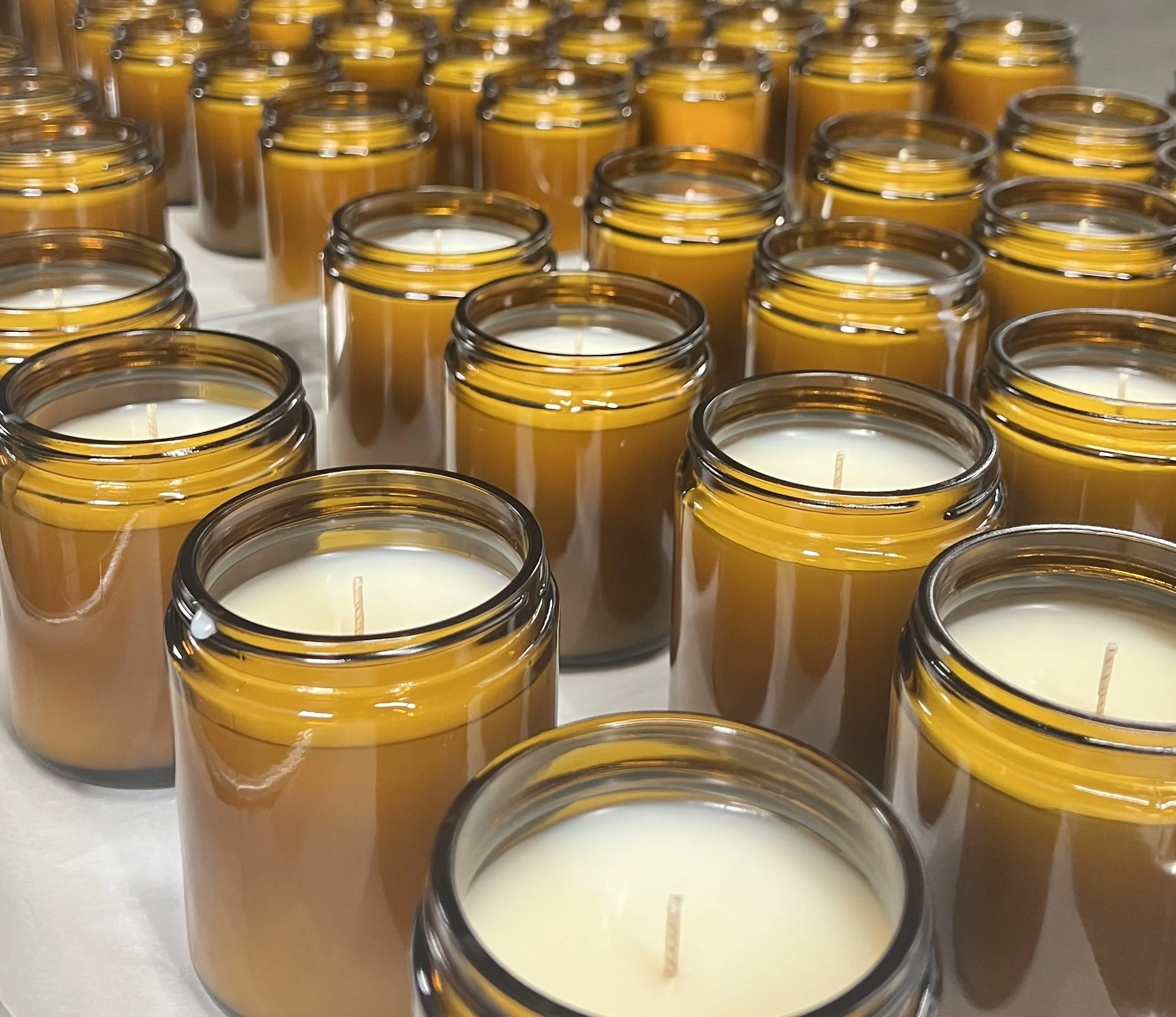 amber jar candles with cotton wicks