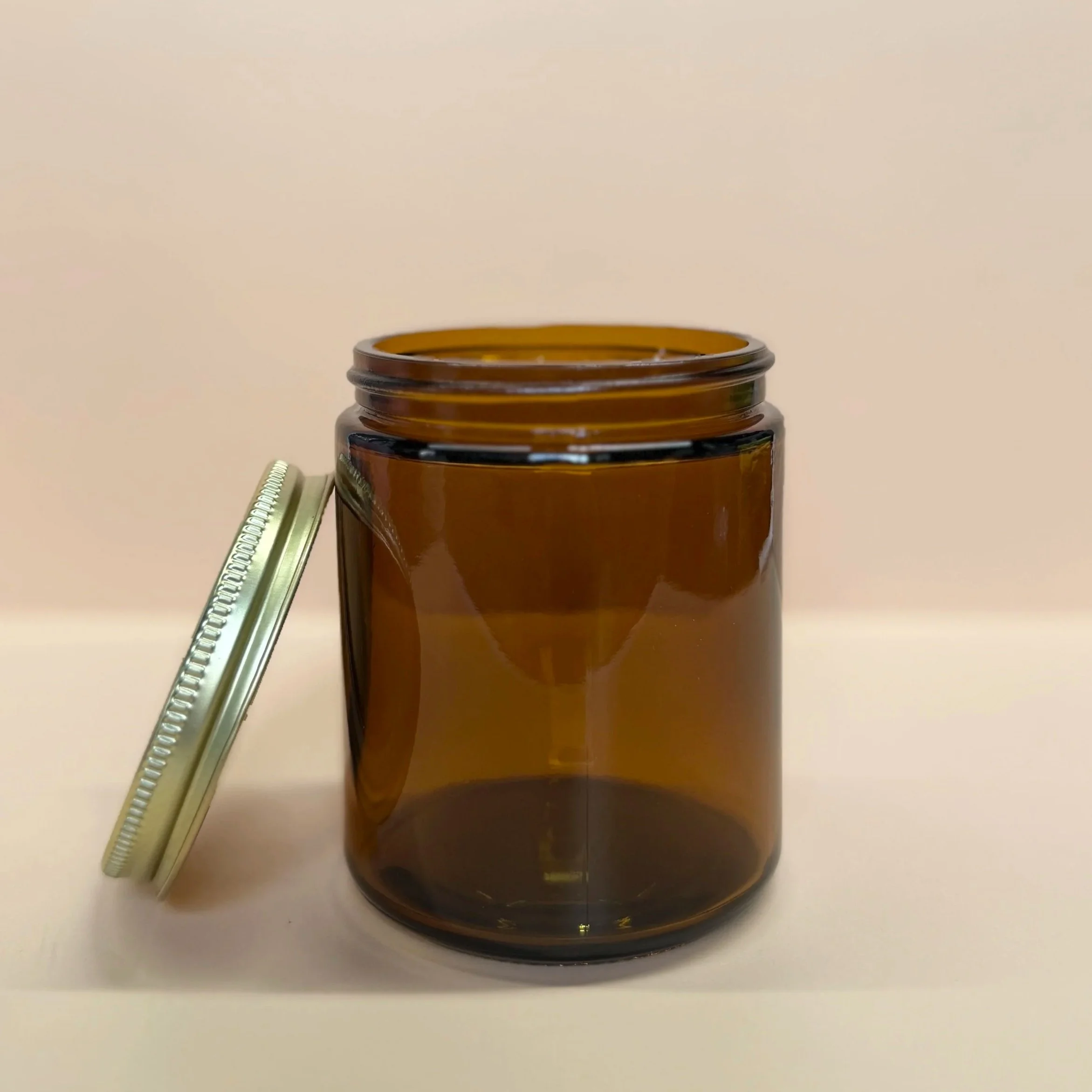 Amber & Clear Straight Sided Vessel with Lid
