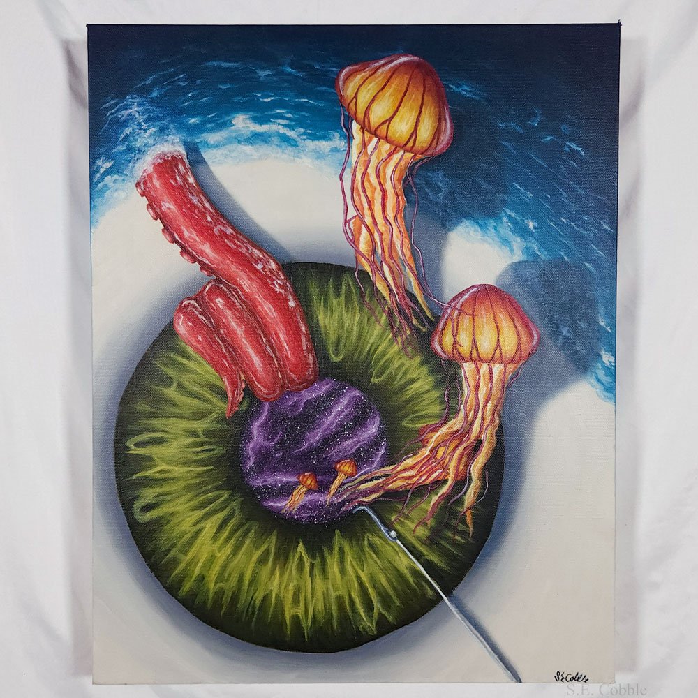 "Opposing Forces". 2022. Oil on stretched canvas. 16"x20"