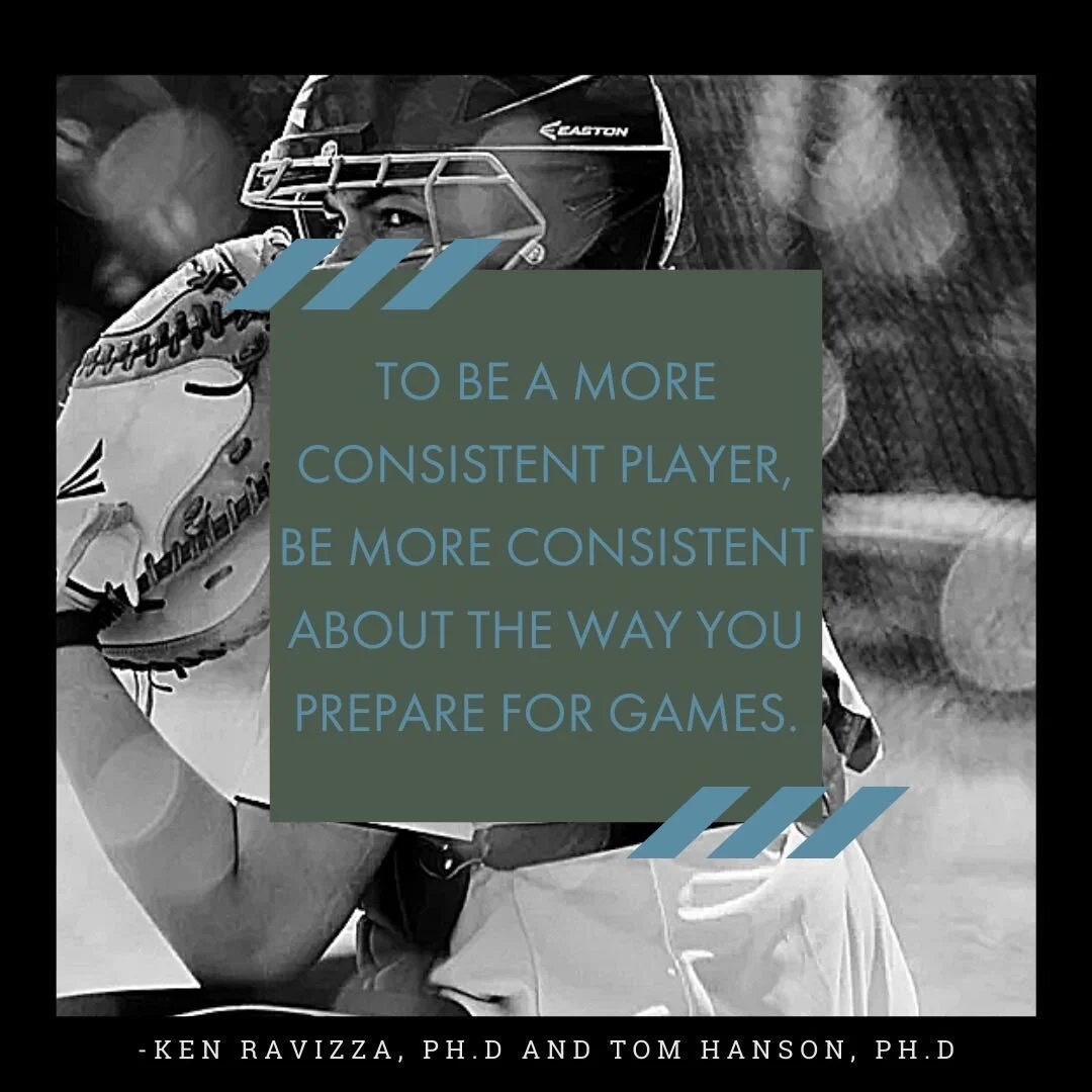⚾ &ldquo;To be a more consistent player, be more consistent about the way you prepare for games&rdquo; in Heads Up Baseball 2.0 by Ken Ravizza, Ph.D and Tom Hanson, Ph.D ⚾
.
Performance routines are essential to consistent performance, but what does 