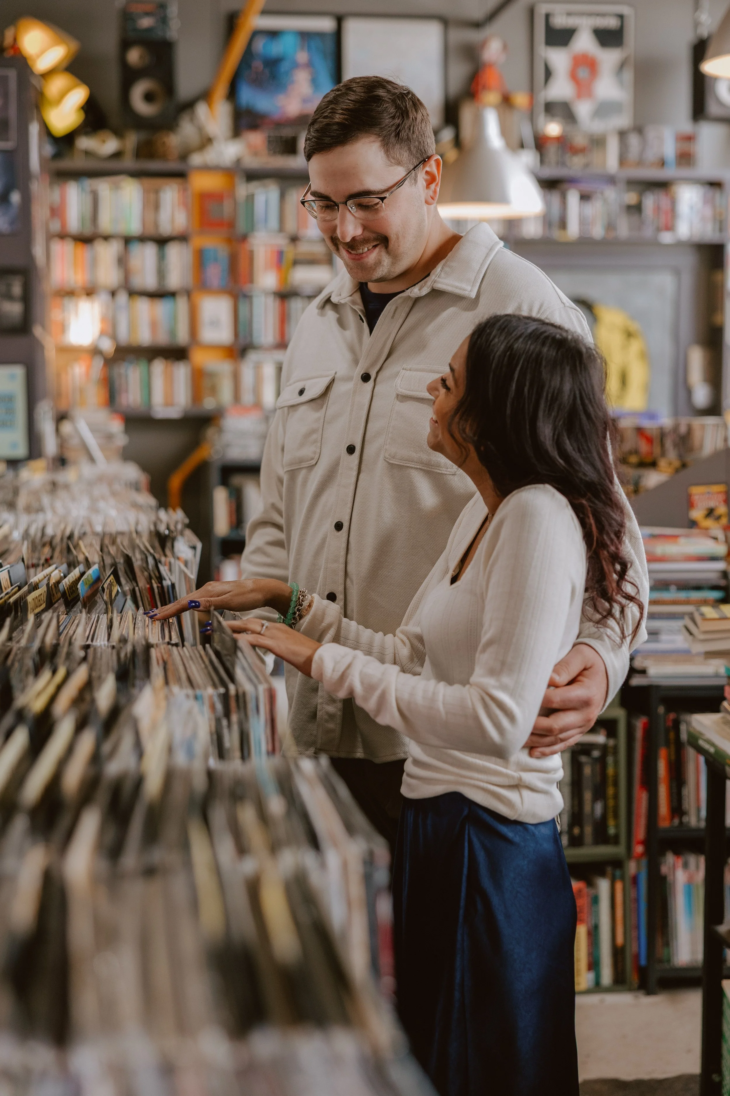 Engagement Session at Record Store.jpg