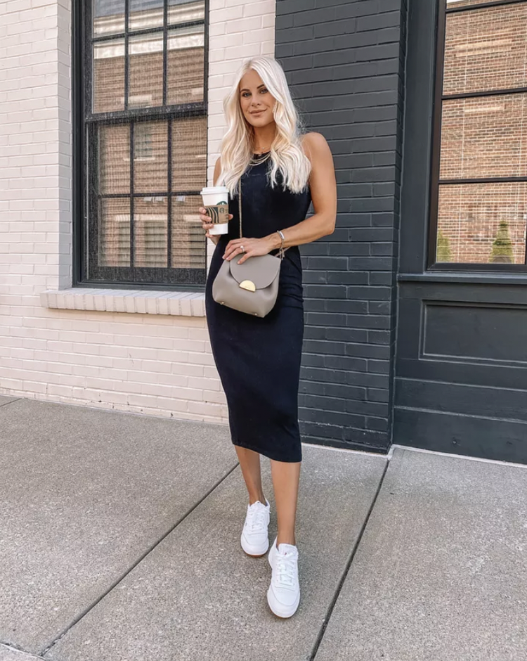 dress with white sneakers My Go-To + 18 Ways To Style Them How to Style White Sneakers
