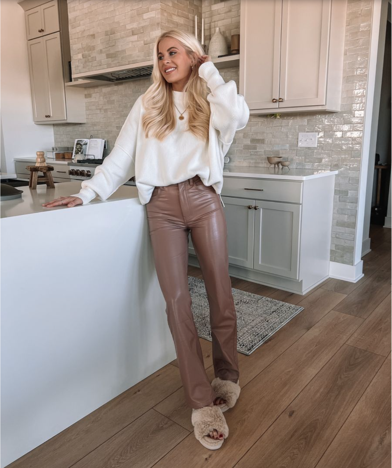Pink Faux Leather Pants