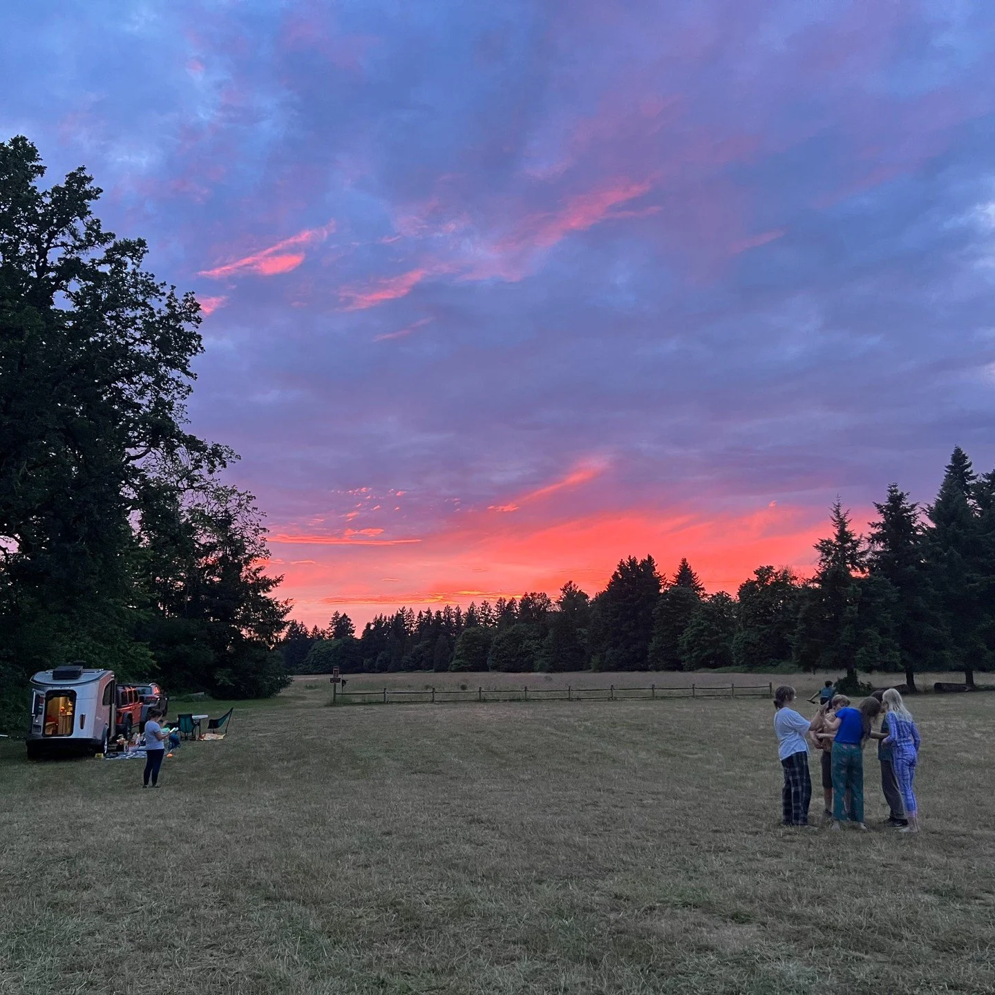School campout last weekend, exhausting and friendship-filled time of connection! Fine weather, good bike trails, and lots of laughter.