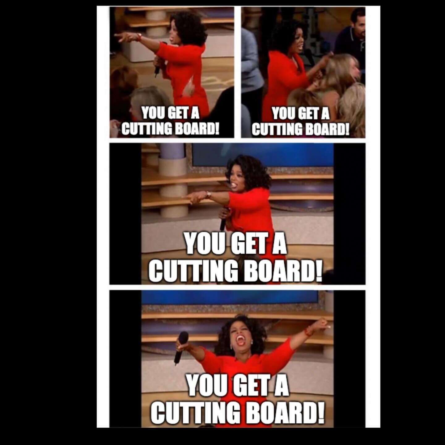 I had to do it. 😂. Every order this month gets a cutting board as a gift to celebrate my 5 year anniversary!!! No minimum!