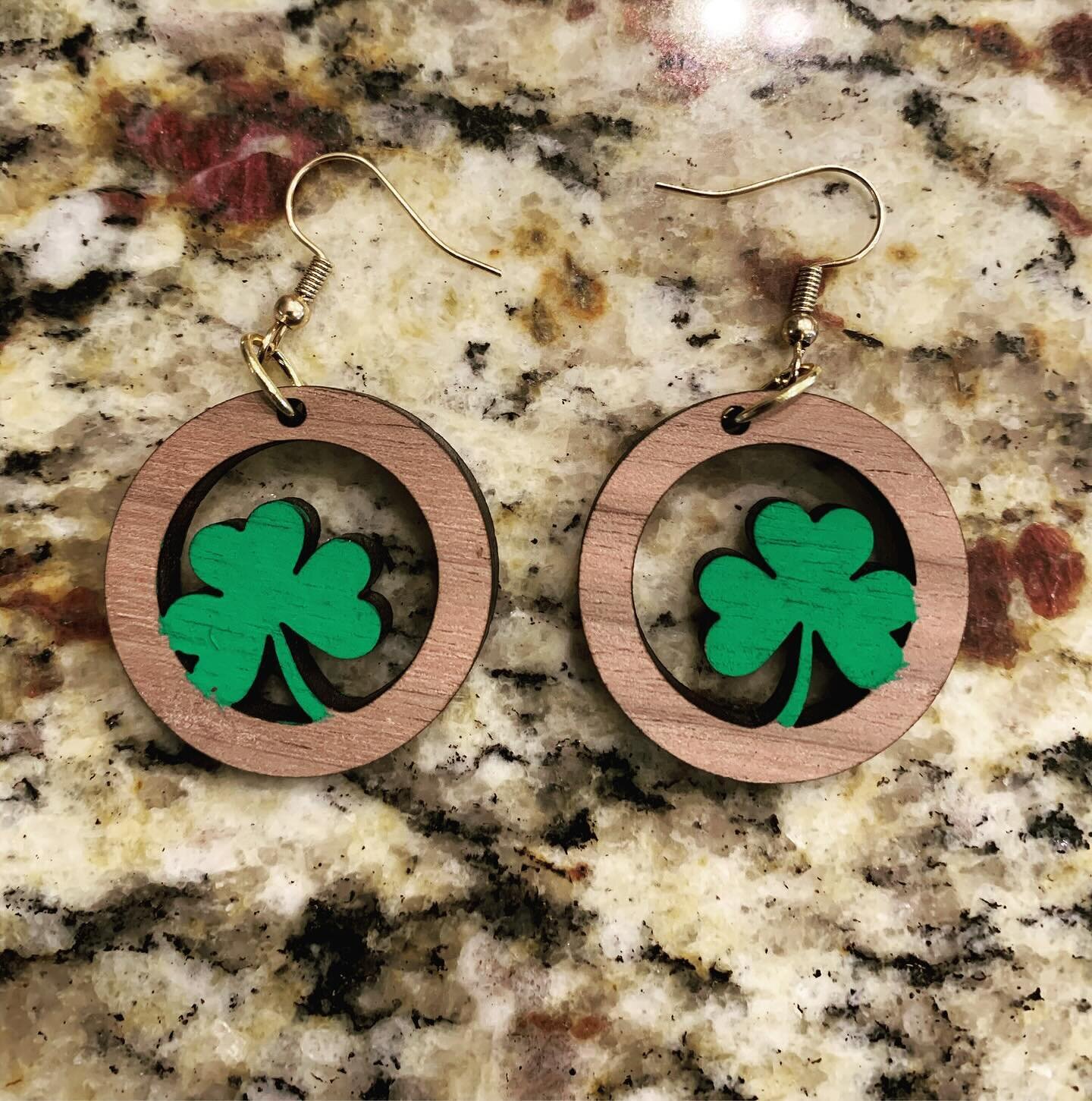 I&rsquo;ll be posting more soon, but I love these walnut shamrock earrings. ☘️ $20