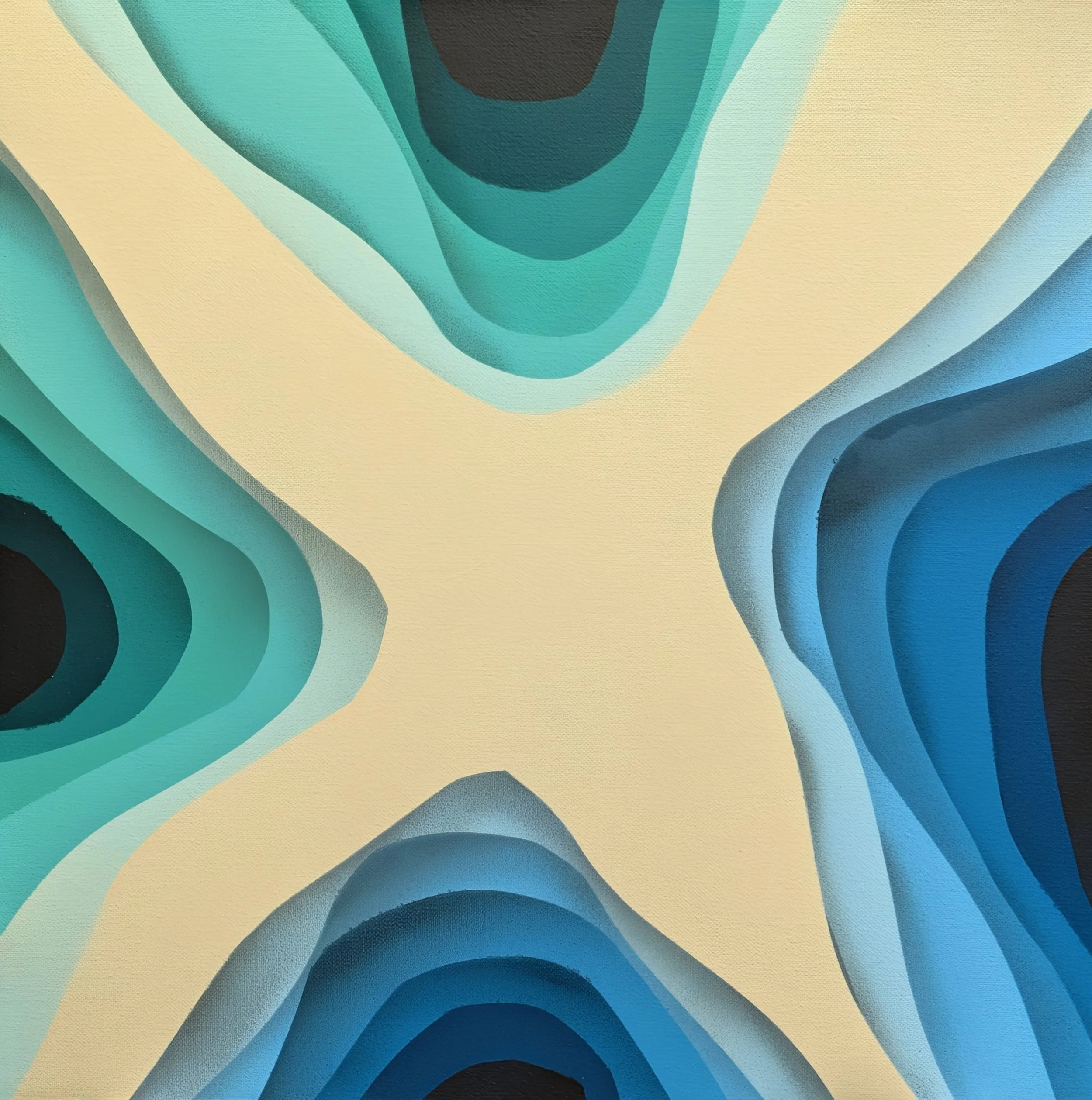 Green Blue Blue Green (18"x18")