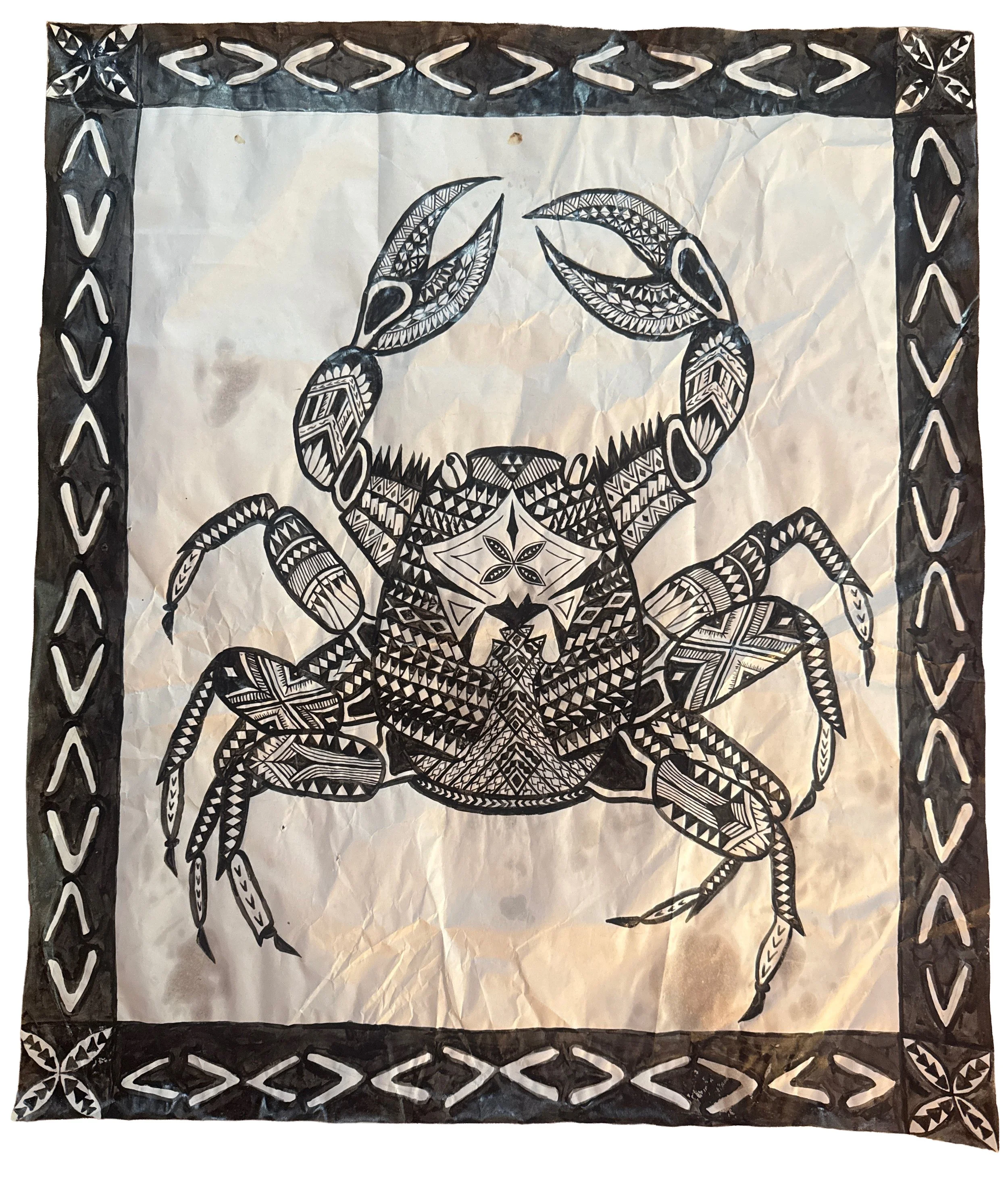 77: Isabella Lepoamo SOLD 
Invercargill 
Crab Fish N Chip Tapa 
680mm x 780mm 
Other, Inks 
$1500.00 
