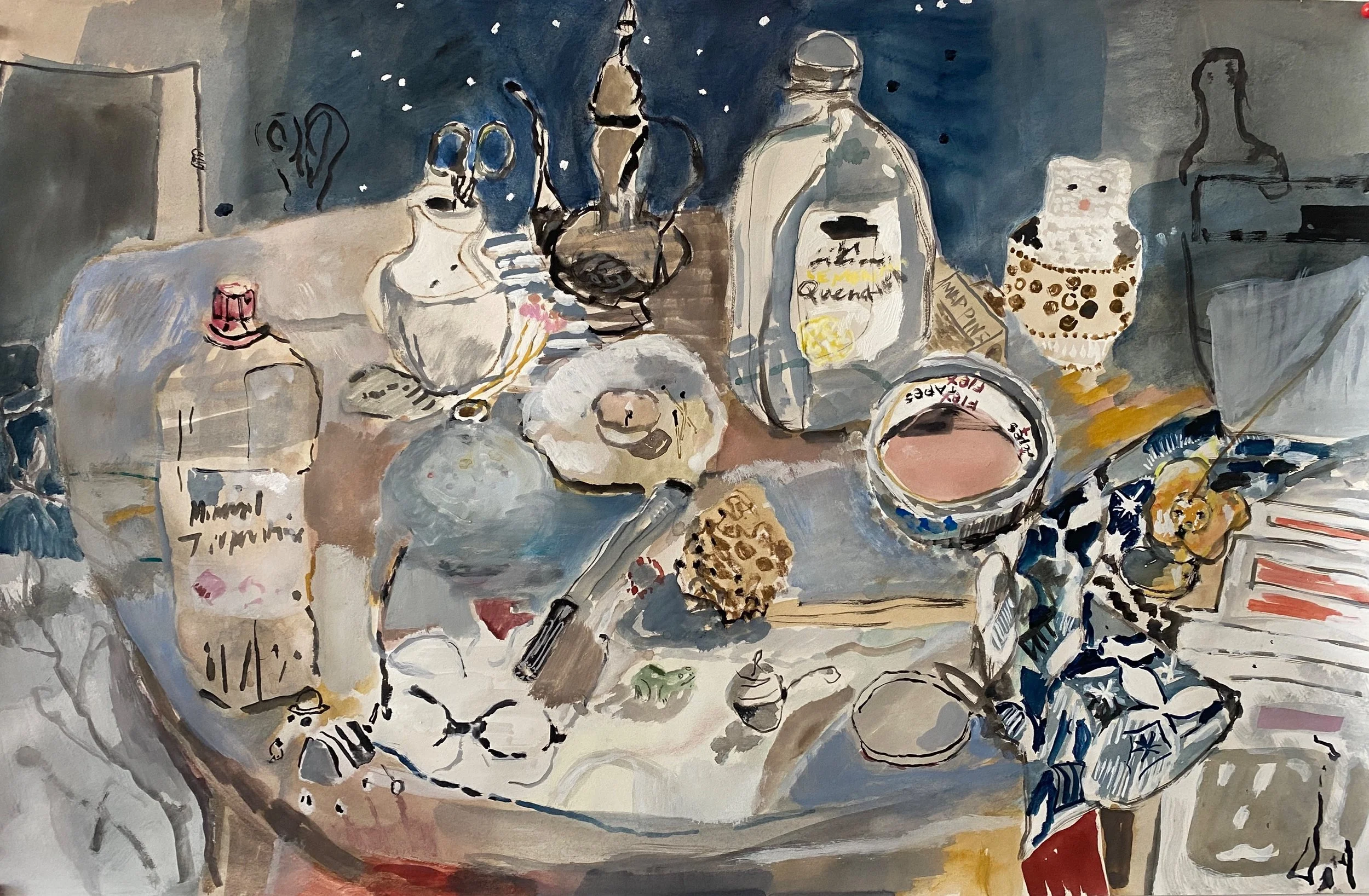 48: Eliza Glyn 
Dunedin 
Rough Stuff 
870mm x 560mm 
Gouache Paint 
$1900.00 
