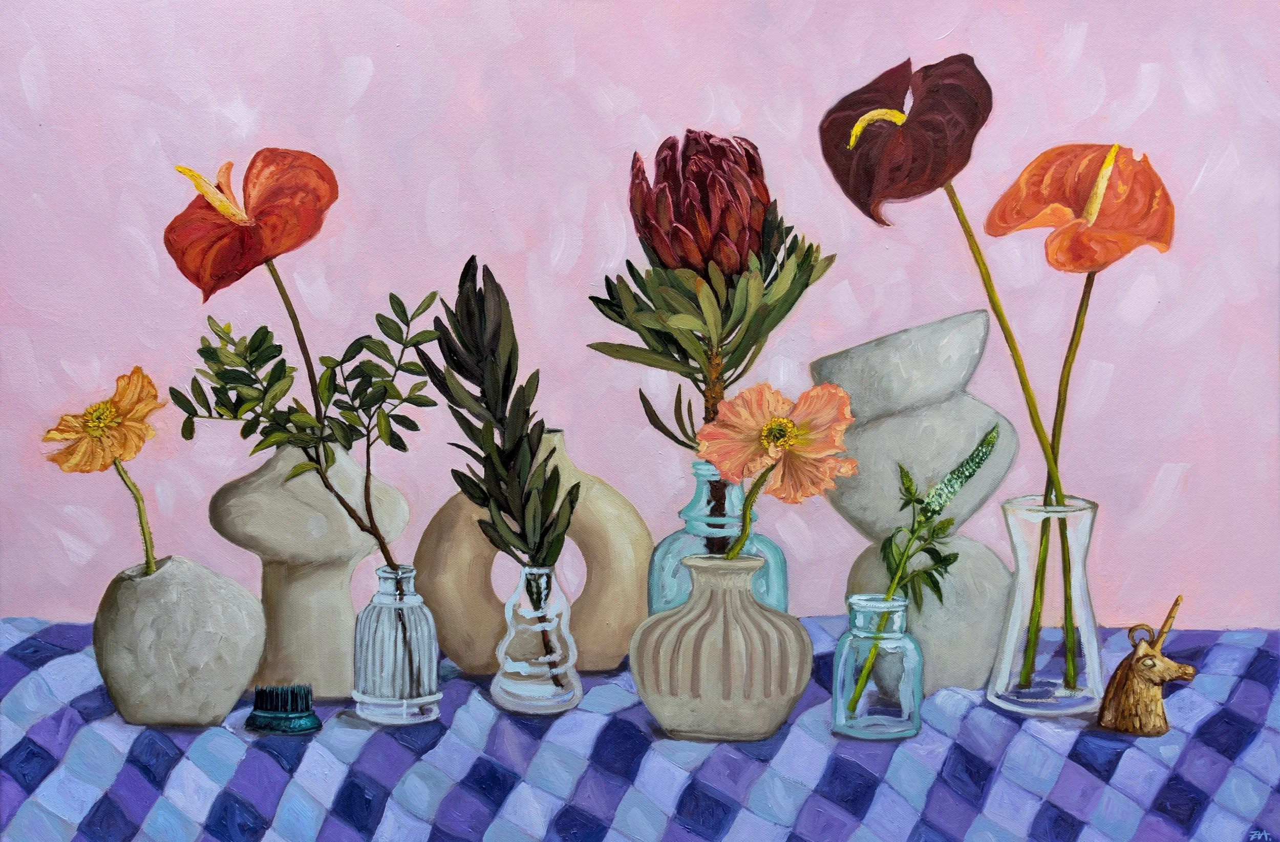 23: Yu-Zhi (Eva) Chen 
Hawera 
Ikebana study 
760mm x 520mm 
Oil Painting 
$1250.00 
