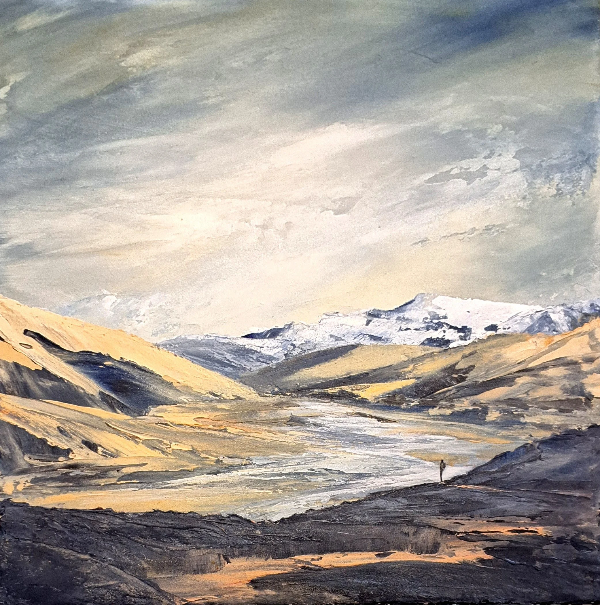 111: Janie Porter SOLD 
Diamond Harbour, Banks Peninsula 
Finding you here 
300mm square 
Acrylic Painting 
$690.00 
