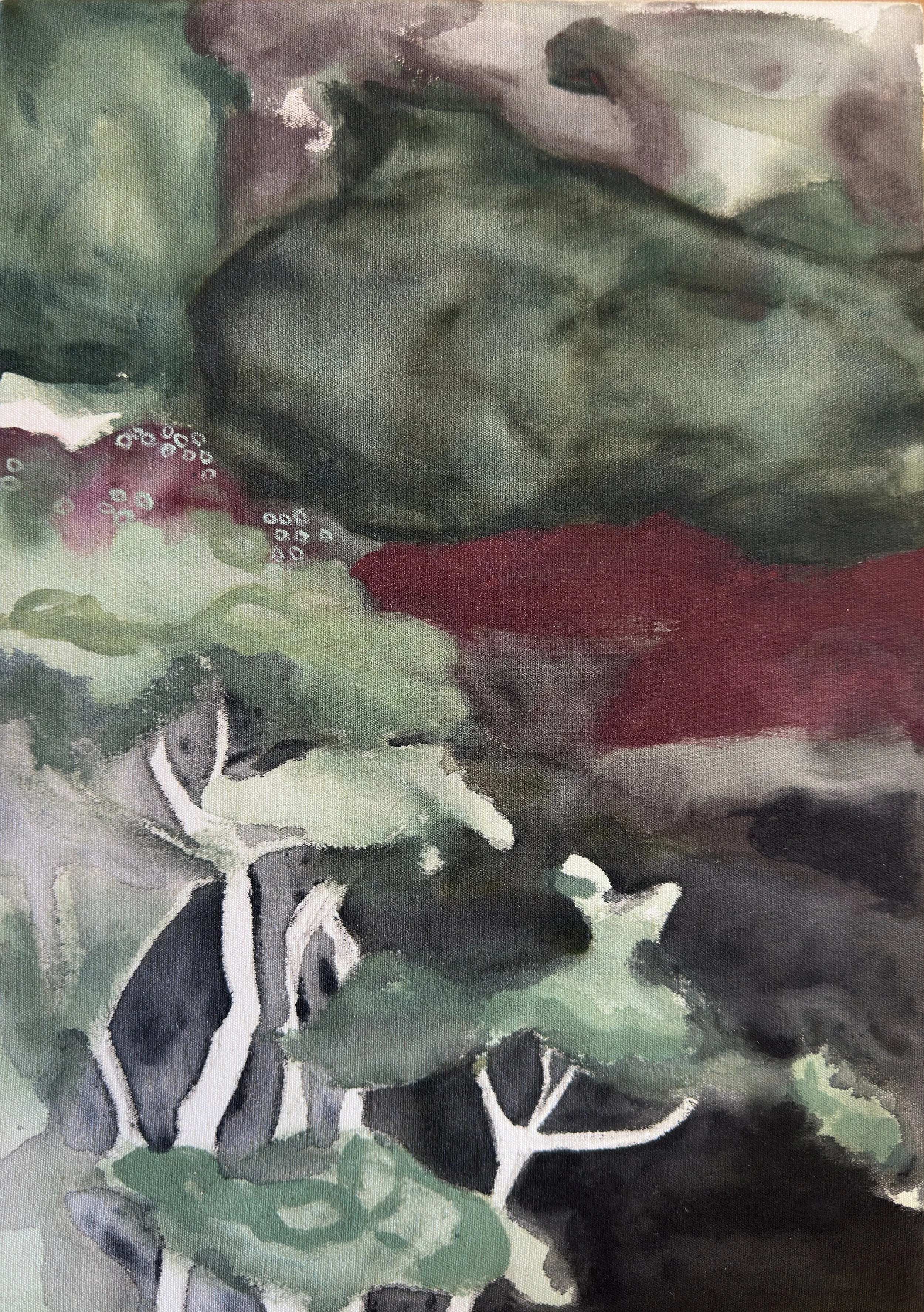 51: Nadia Gush 
Kirikiriroa 
Retreat 
305mm x 435mm 
Acrylic Painting 
$880.00 
