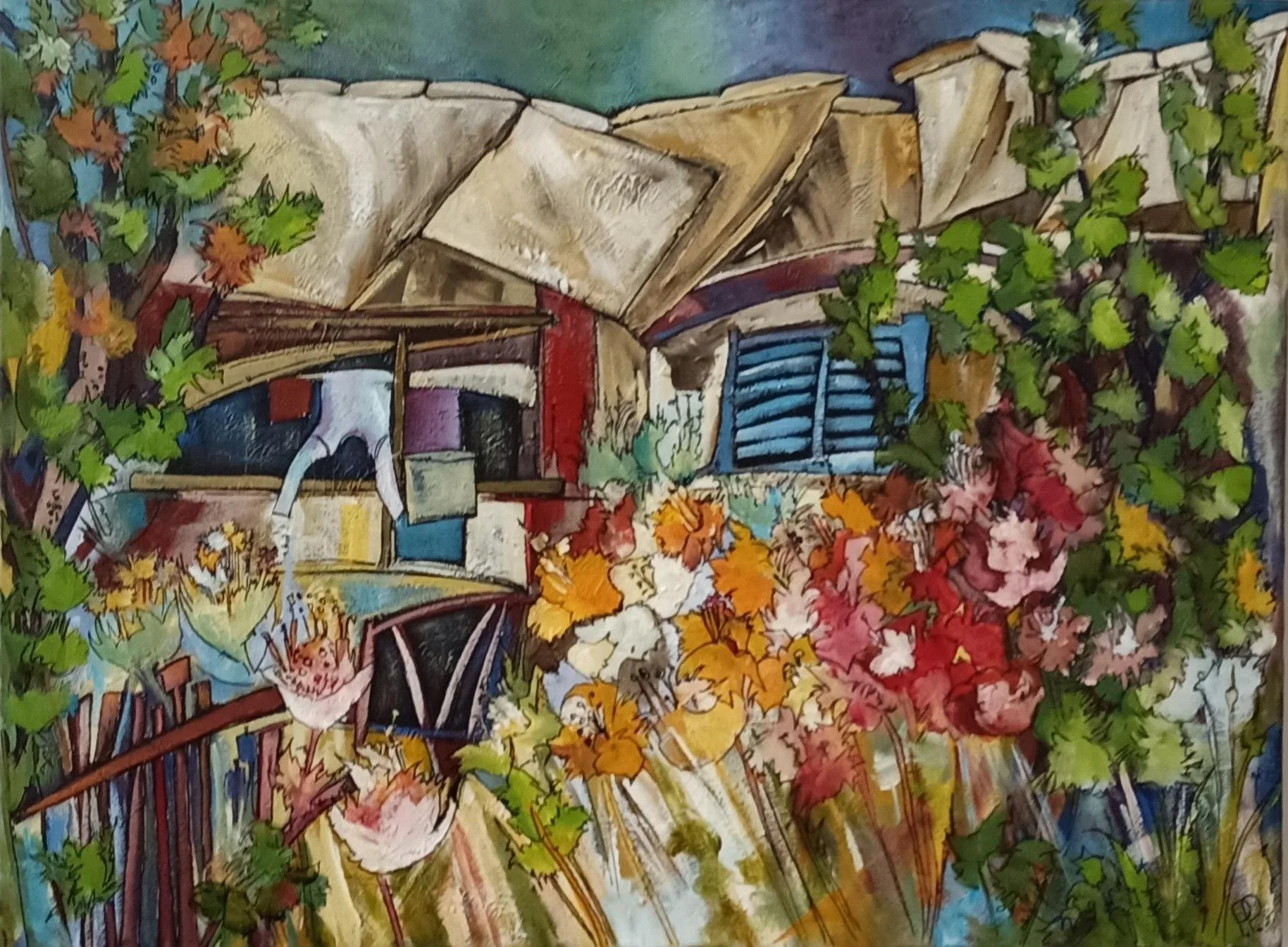 107: Pamela Painter SOLD 
Opunake 
Book In To A Bach 
610mm x 460mm 
Acrylic Painting 
$650.00 
