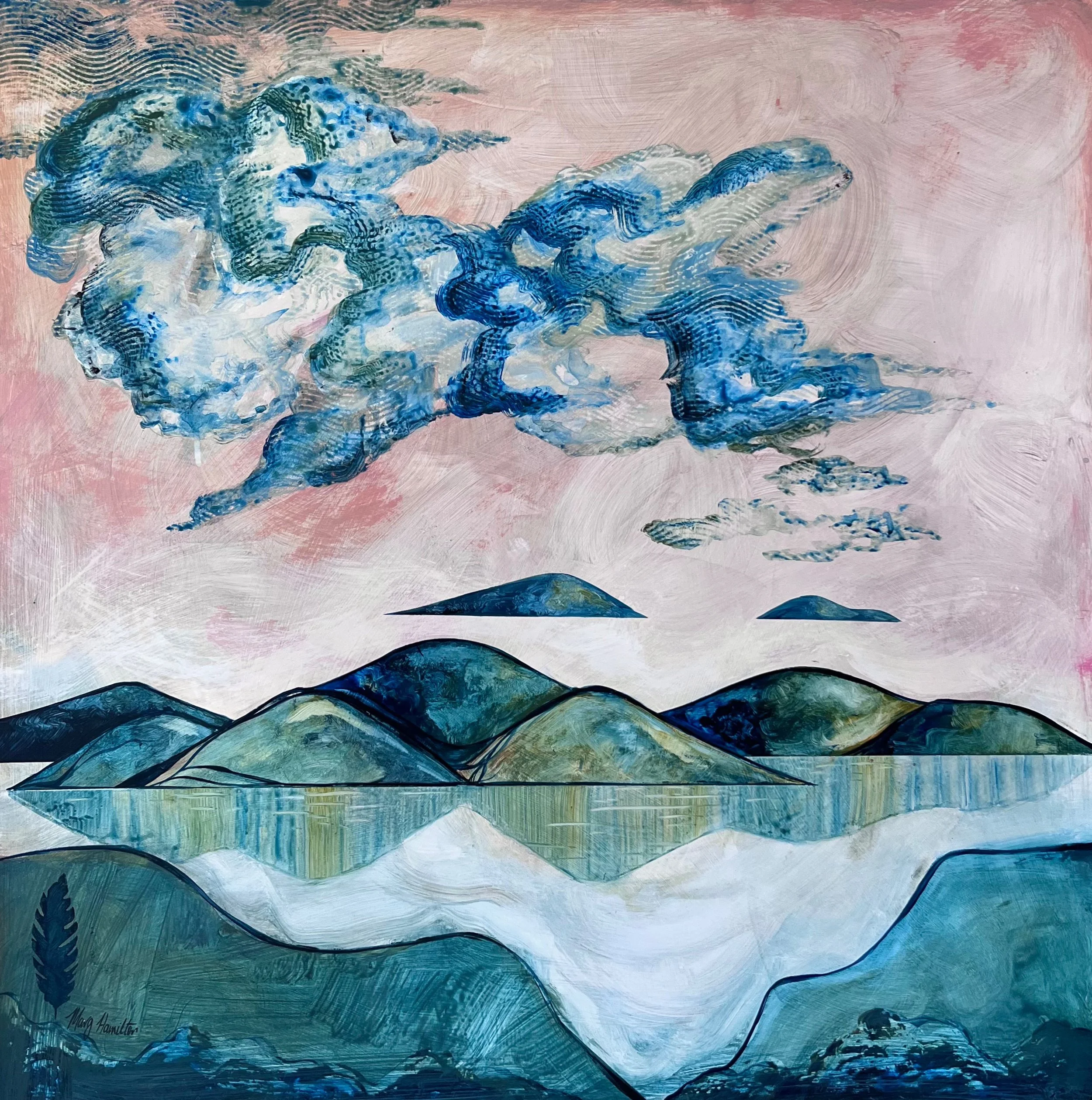 53: Marg Hamilton SOLD 
Alexandra 
Reflections 
800mm x 800mm 
Acrylic Painting 
$1150.00 
