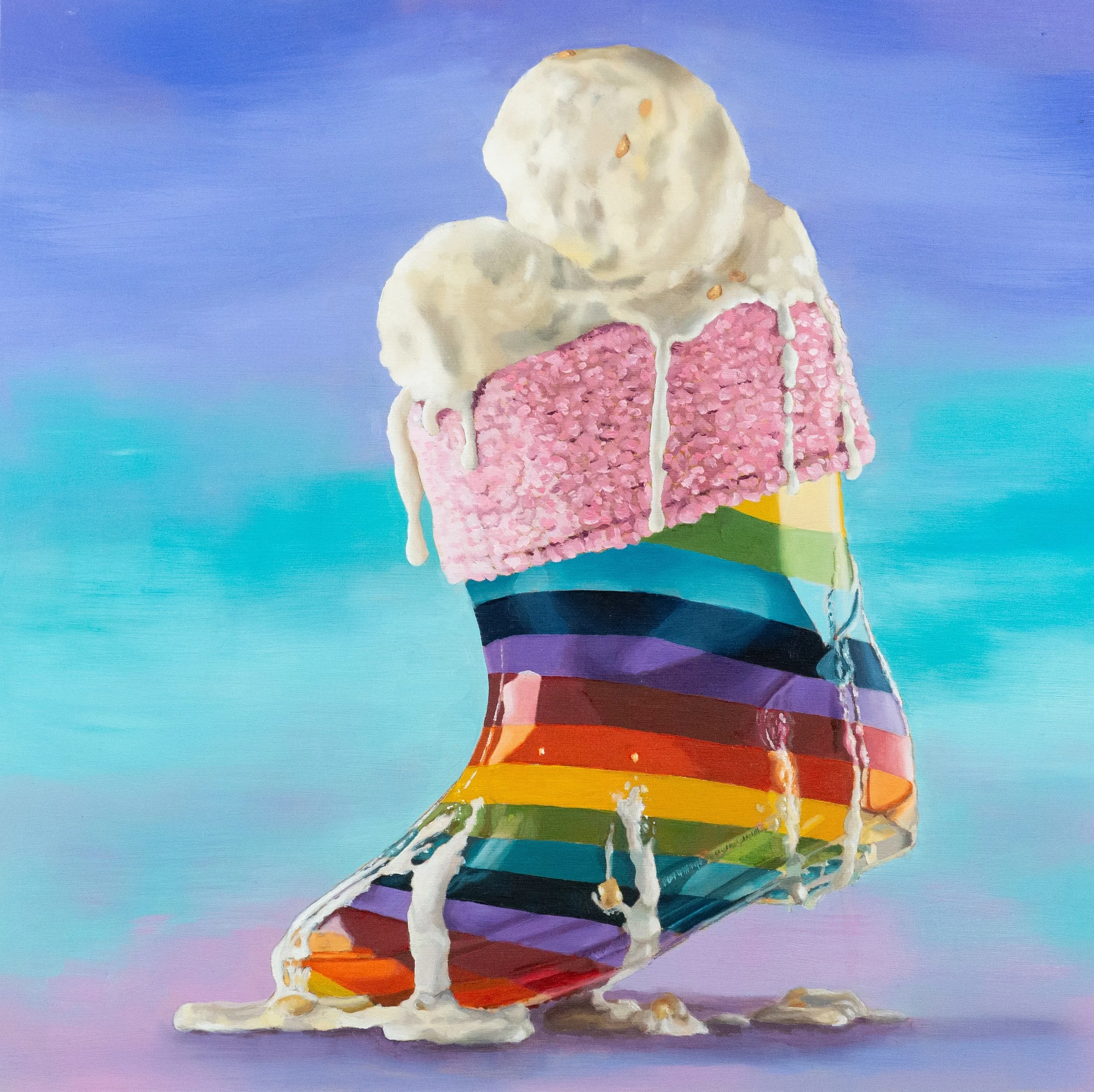 93: Valerie Meyer 
Auckland 
Melt 
400mm x 400mm 
Oil Painting 
$2400.00 
