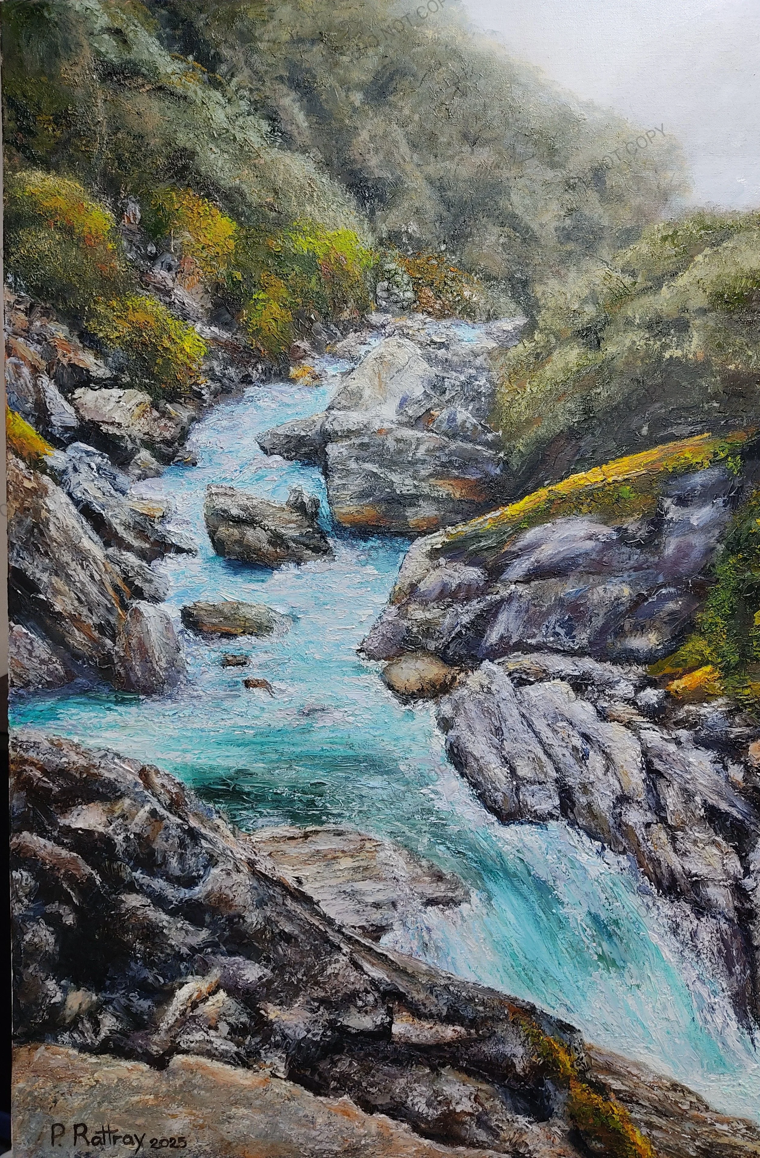 116: Peter Rattray 
Christchurch 
Gates of Haast 
610mm x 920mm 
Oil Painting 
$4800.00 
