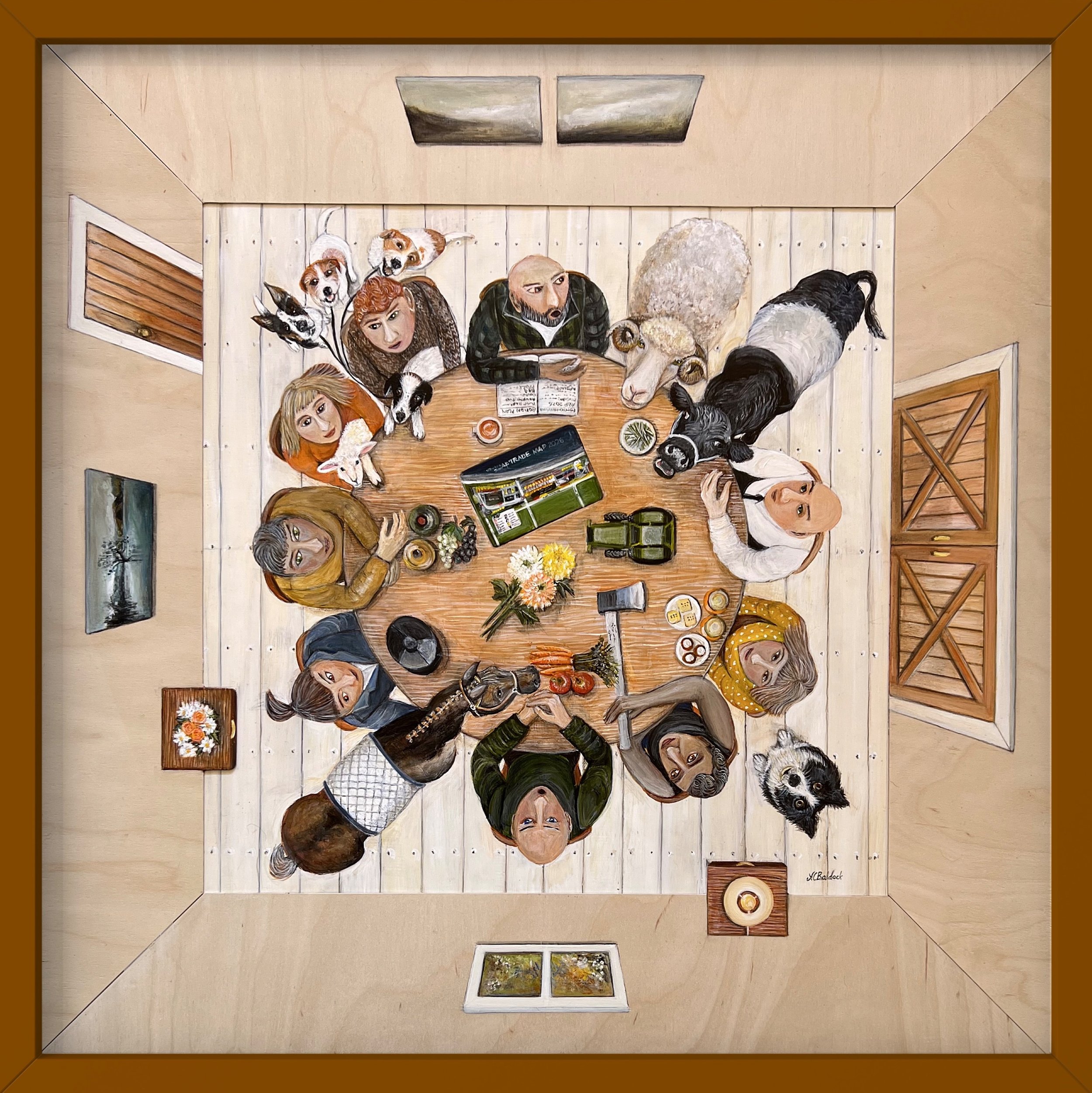 9: Anne Baldock SOLD 
Dunedin 
All in Favour - “Aye” 
530mm x 530mm 
Mixed Medium 
$1800.00 
