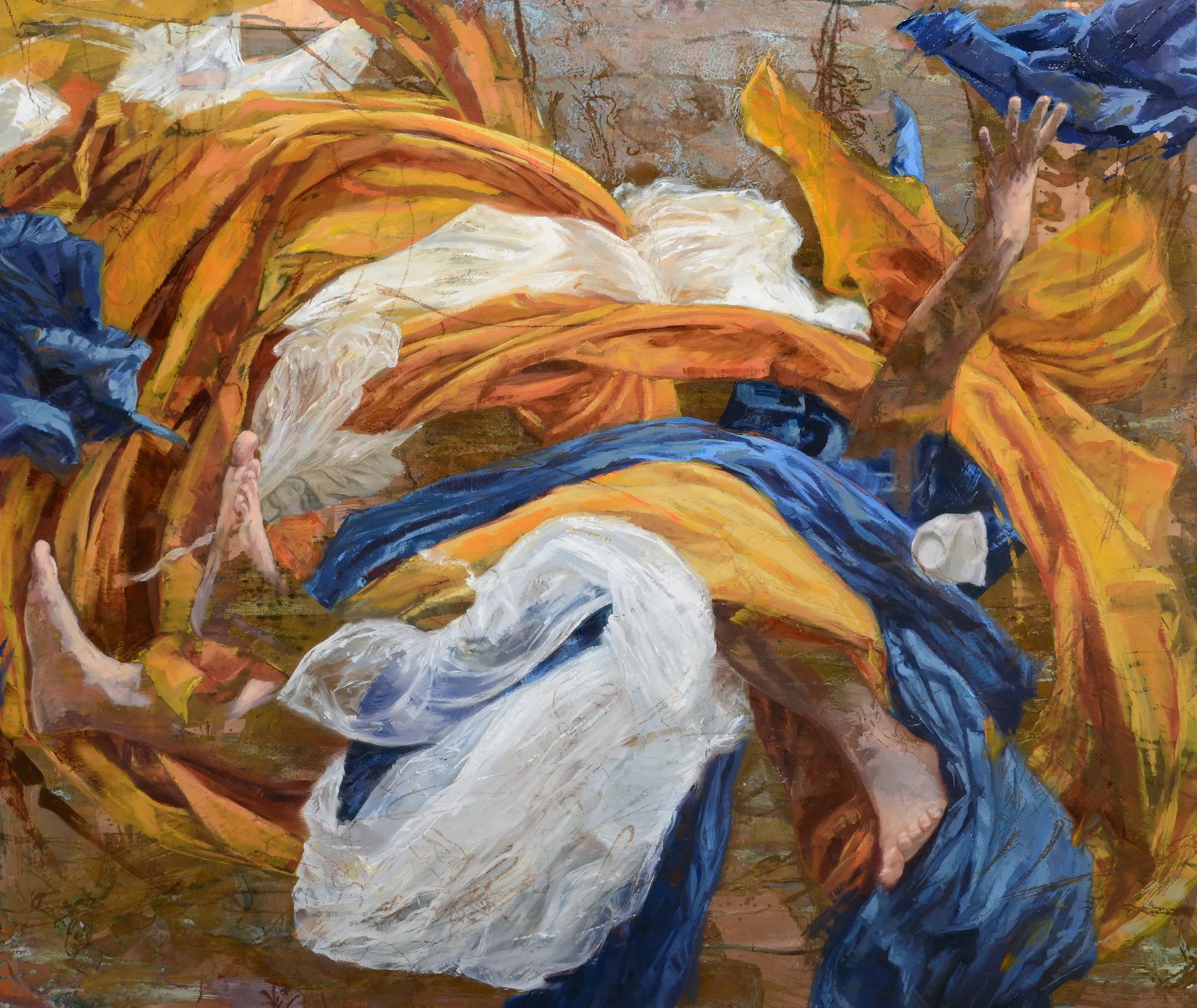 76: Sacha Lees 
Pōneke/Wellington 
One must go to war to map the wound in paint 
1200mm x 900mm 
Oil Painting 
$9000.00 
