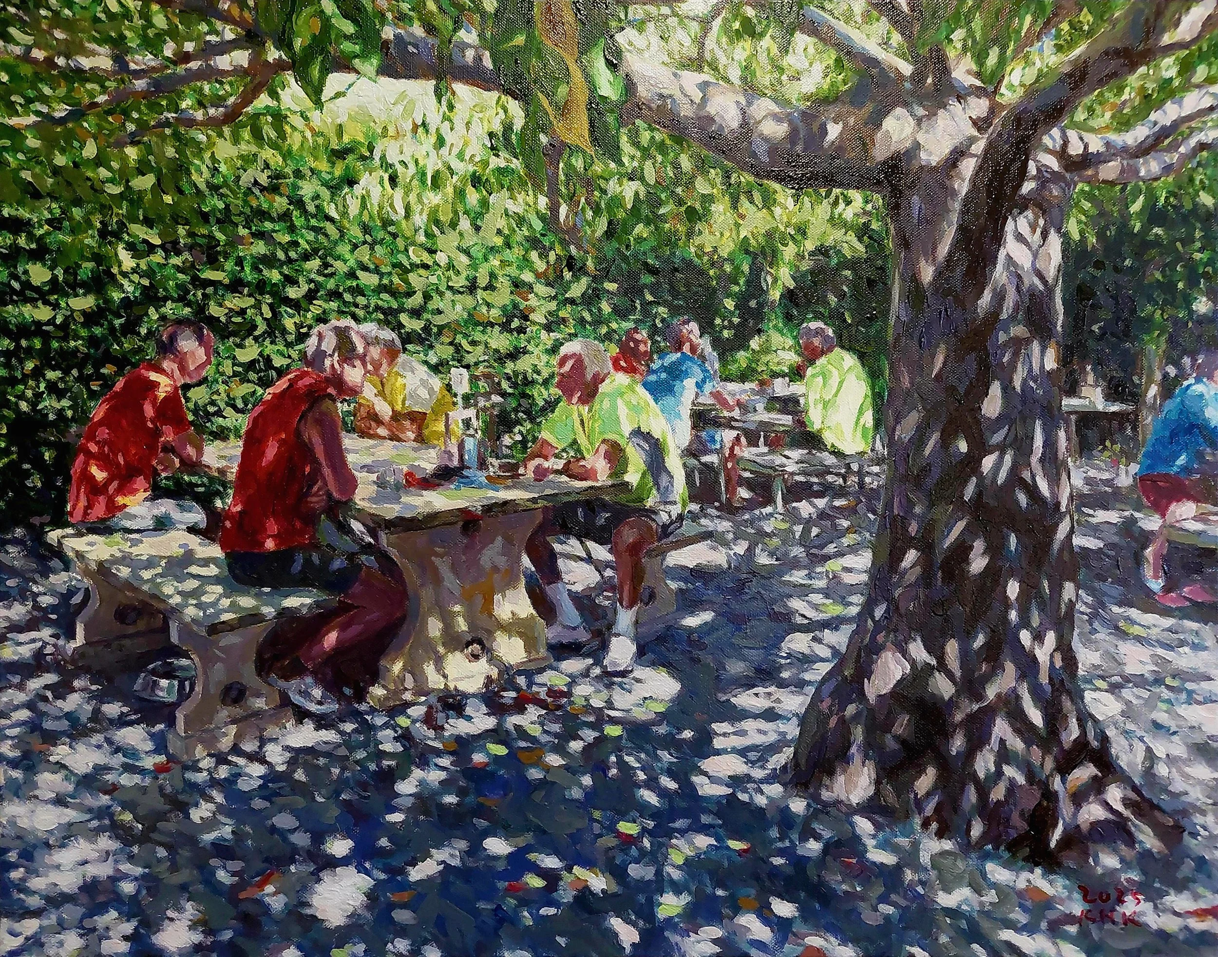 69: Ki Hyun Kim 
Christchurch 
Cyclists' Break 
711mm x 559mm 
Oil Painting 
$3200.00 
